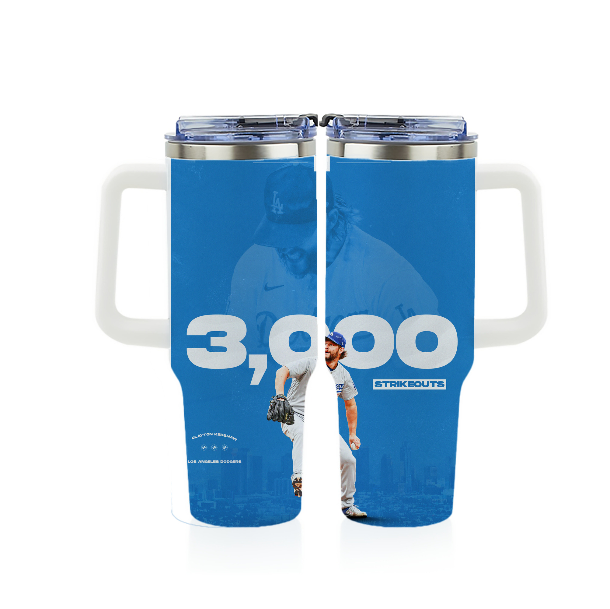 Clayton Kershaw  3K 18 40oz Full Wrap Car Tumbler – Durable Stainless Steel Travel Mug With Vibrant UV Print – Double Wall Insulated, Fits Most Car Cup Holders