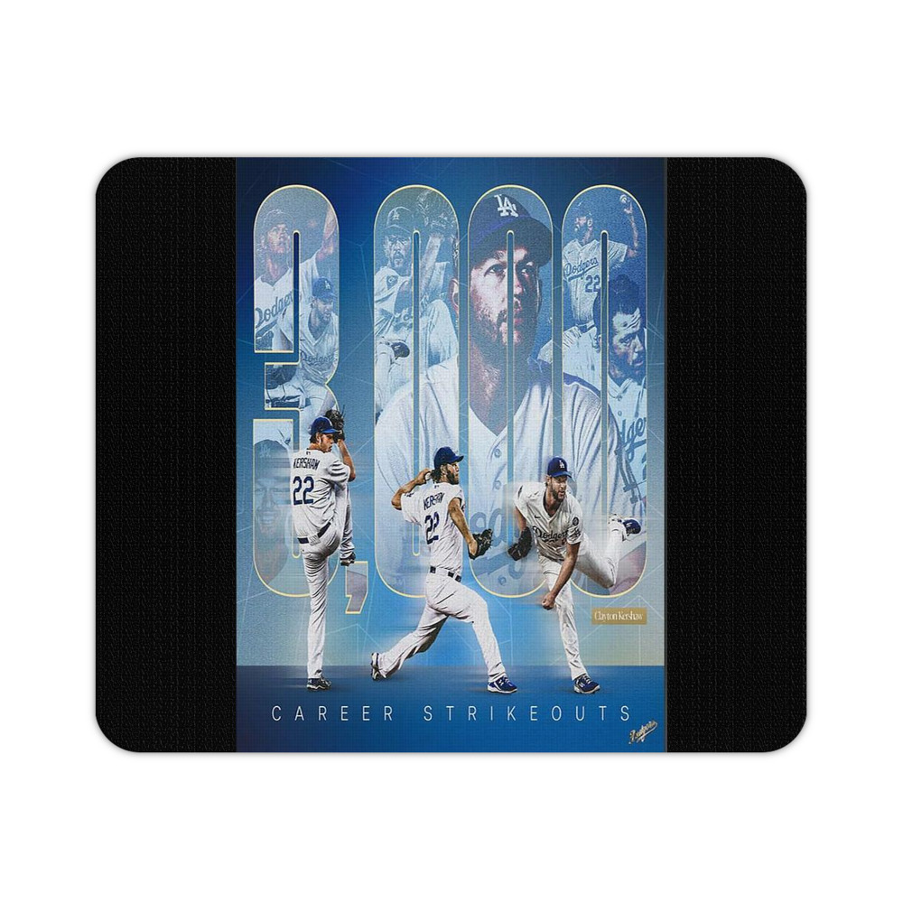 Clayton Kershaw  3K 17 Durable Rubber Mouse Pad With Stitched Edges, Waterproof, Non-Slip Surface, Ultra-Thin Design For Gaming, Office