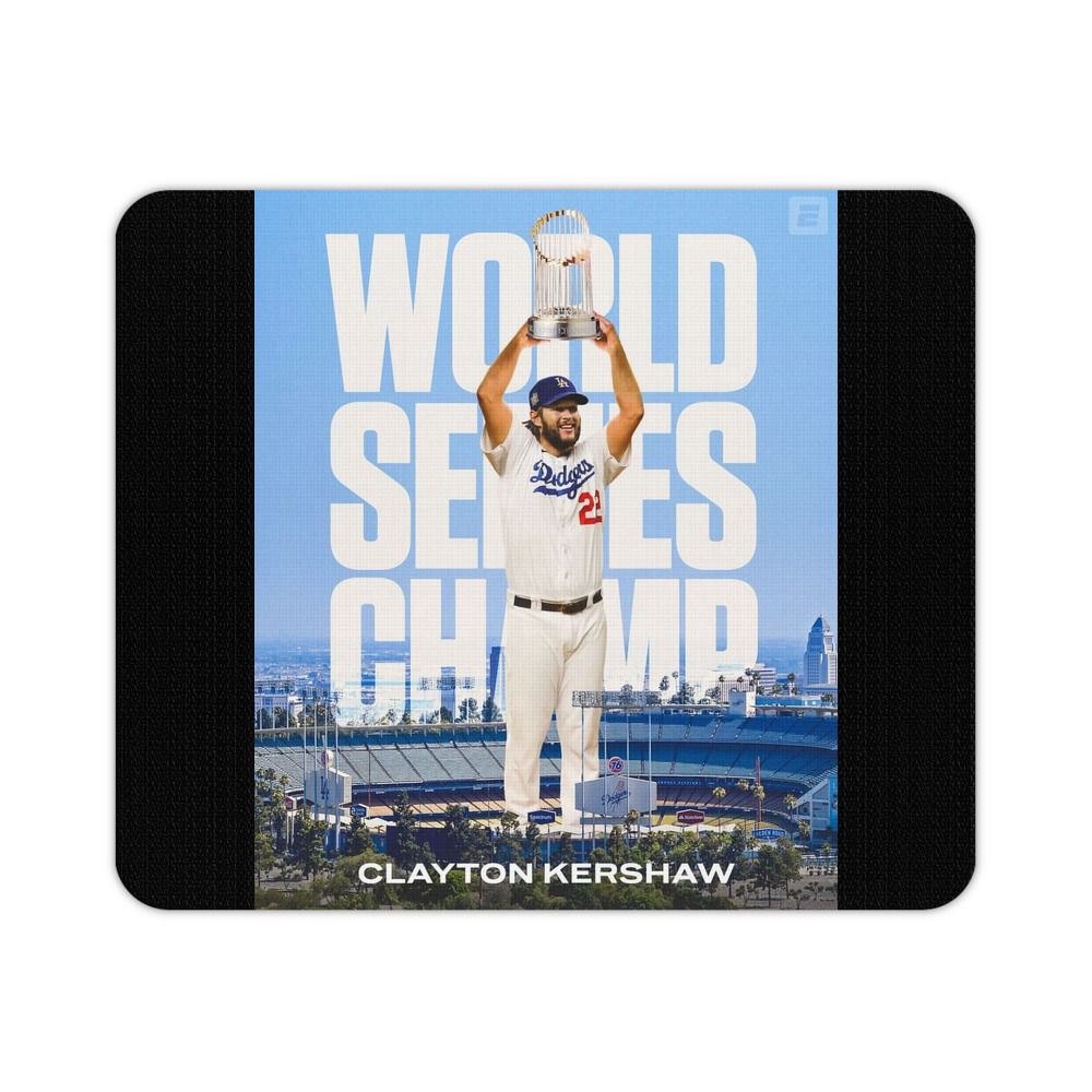 Clayton Kershaw 4 Durable Rubber Mouse Pad With Stitched Edges, Waterproof, Non-Slip Surface, Ultra-Thin Design For Gaming, Office