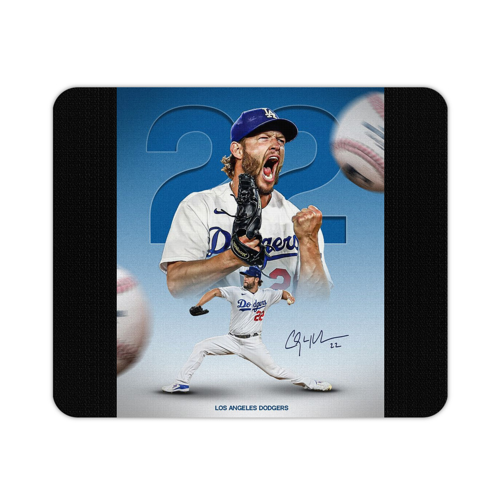 Clayton Kershaw 5 Durable Rubber Mouse Pad With Stitched Edges, Waterproof, Non-Slip Surface, Ultra-Thin Design For Gaming, Office