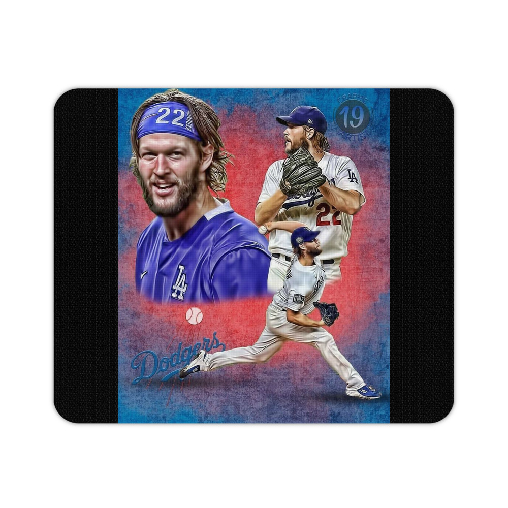 Clayton Kershaw 7 Durable Rubber Mouse Pad With Stitched Edges, Waterproof, Non-Slip Surface, Ultra-Thin Design For Gaming, Office