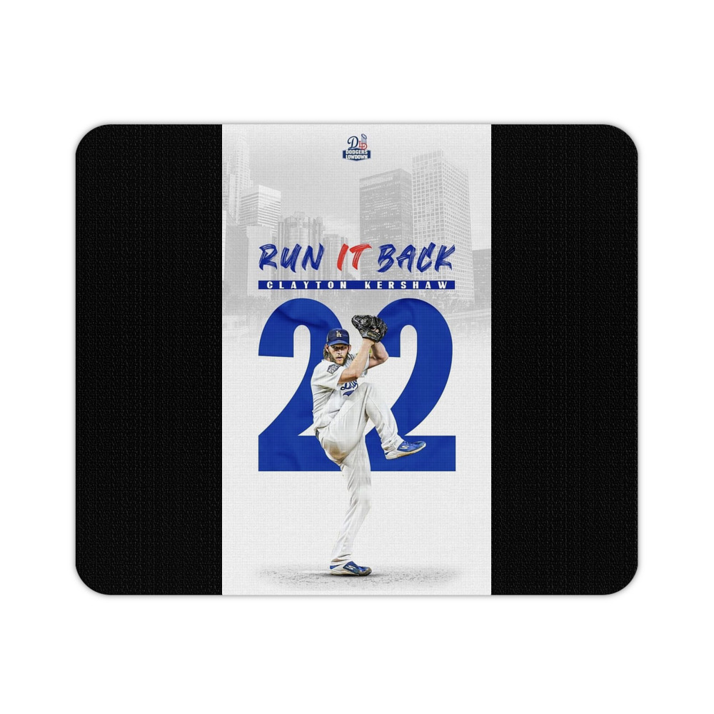 Clayton Kershaw 9 Durable Rubber Mouse Pad With Stitched Edges, Waterproof, Non-Slip Surface, Ultra-Thin Design For Gaming, Office