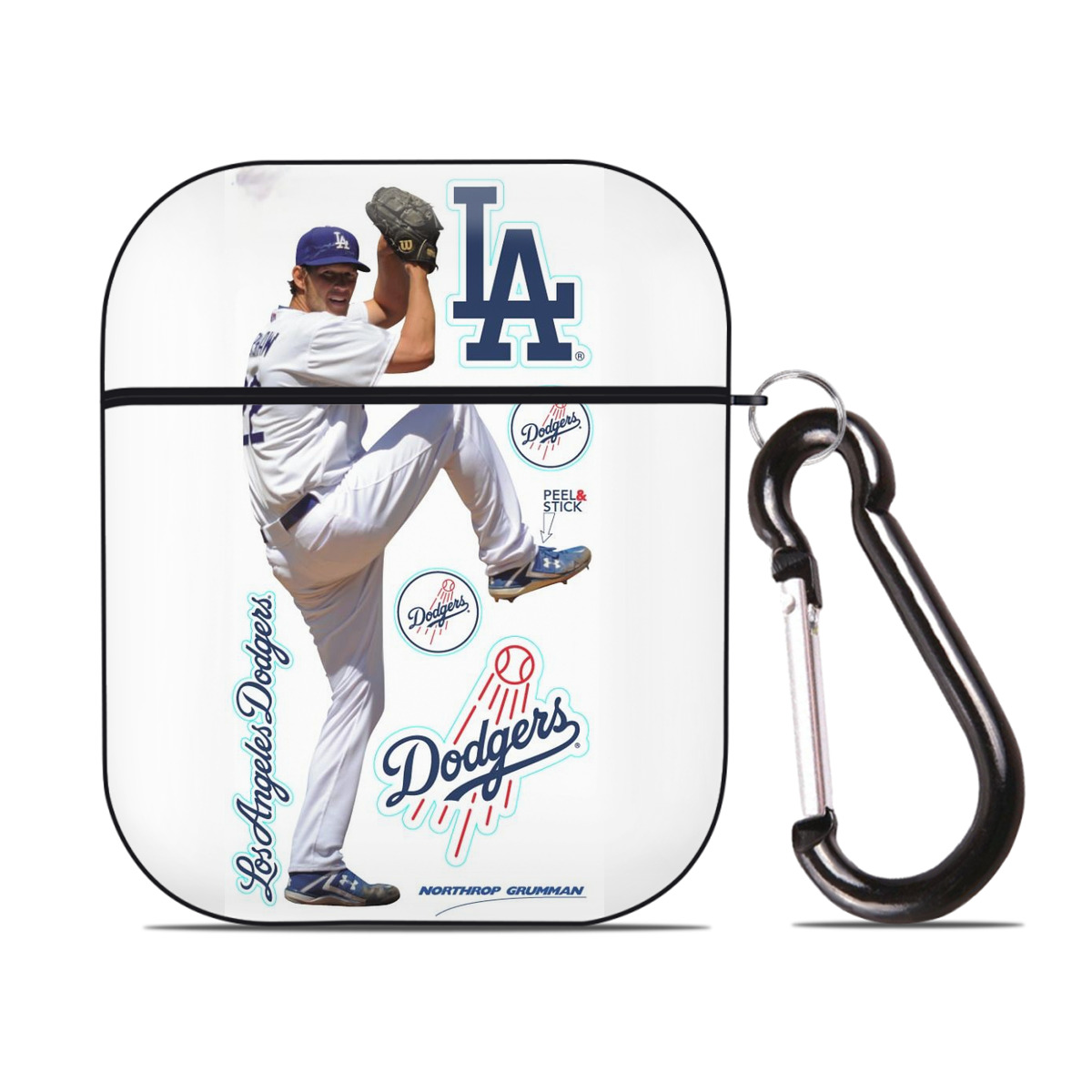 Clayton Kershaw  1 AirPods 2 Case Hard Shell Black, Flexible PC Material, Precise Cutouts, Full Protection, Anti-Fingerprint, Washable, Includes Keychain – Durable & Slim Design