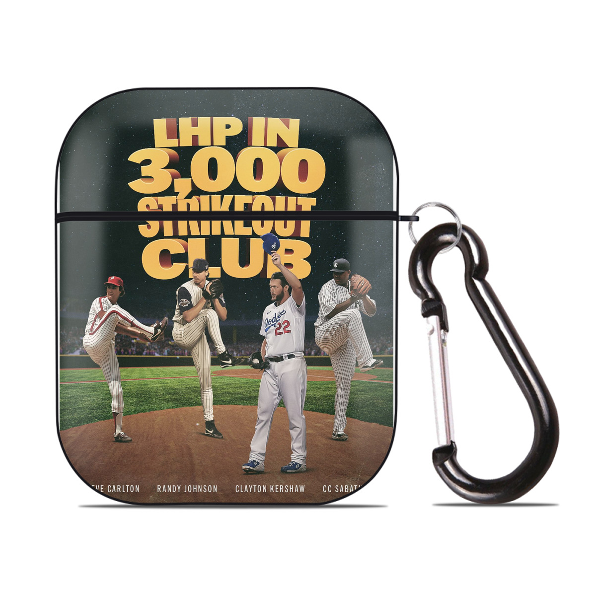 Clayton Kershaw  3K 10 AirPods 2 Case Hard Shell Black, Flexible PC Material, Precise Cutouts, Full Protection, Anti-Fingerprint, Washable, Includes Keychain – Durable & Slim Design