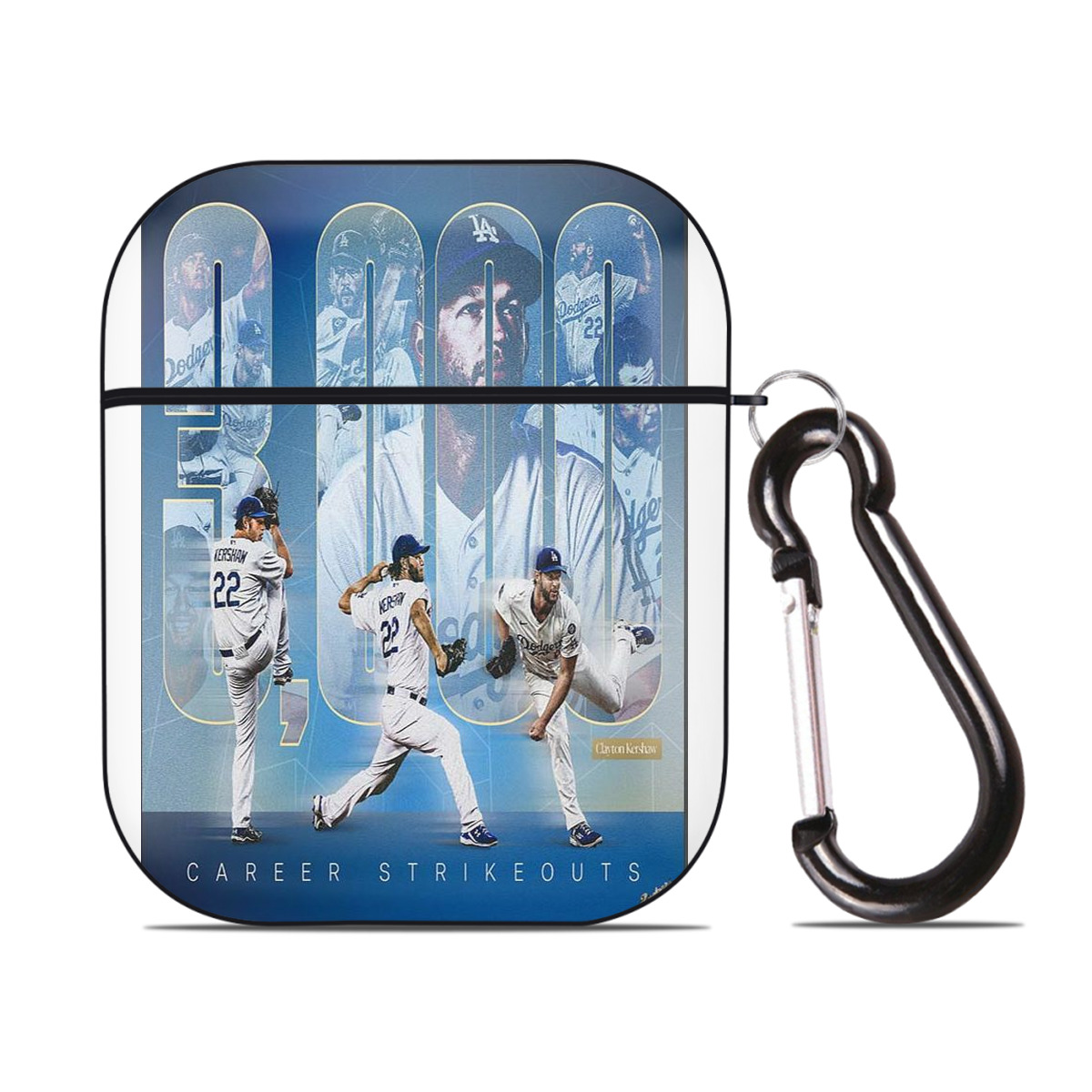 Clayton Kershaw  3K 17 AirPods 2 Case Hard Shell Black, Flexible PC Material, Precise Cutouts, Full Protection, Anti-Fingerprint, Washable, Includes Keychain – Durable & Slim Design