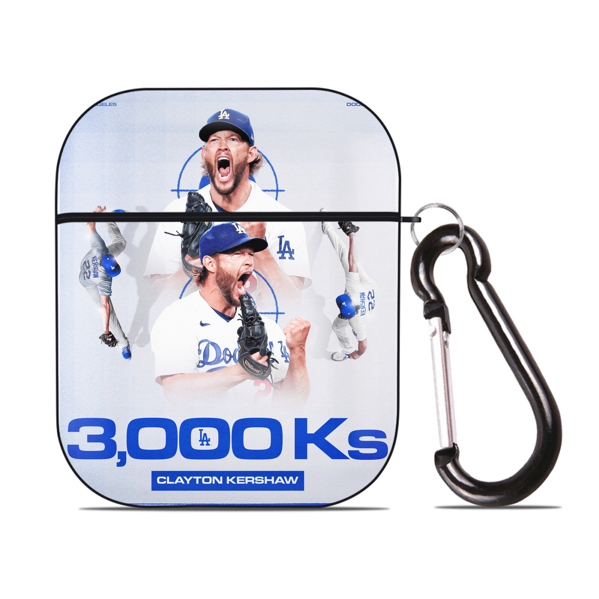 Clayton Kershaw  3K 19 AirPods 2 Case Hard Shell Black, Flexible PC Material, Precise Cutouts, Full Protection, Anti-Fingerprint, Washable, Includes Keychain – Durable & Slim Design