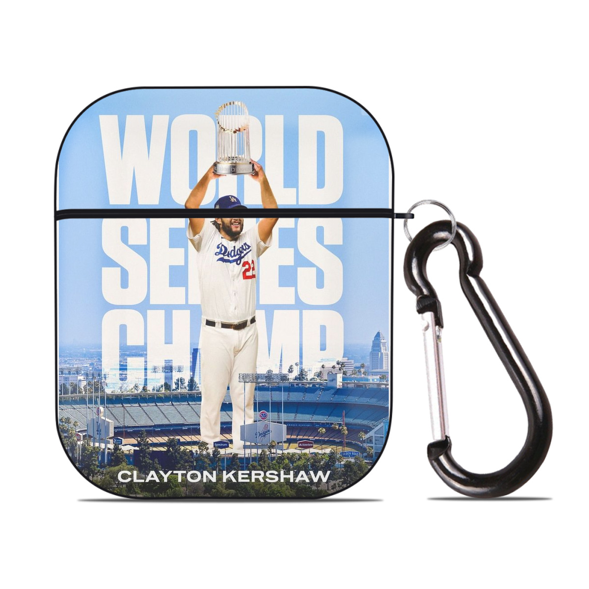 Clayton Kershaw 4 AirPods 2 Case Hard Shell Black, Flexible PC Material, Precise Cutouts, Full Protection, Anti-Fingerprint, Washable, Includes Keychain – Durable & Slim Design