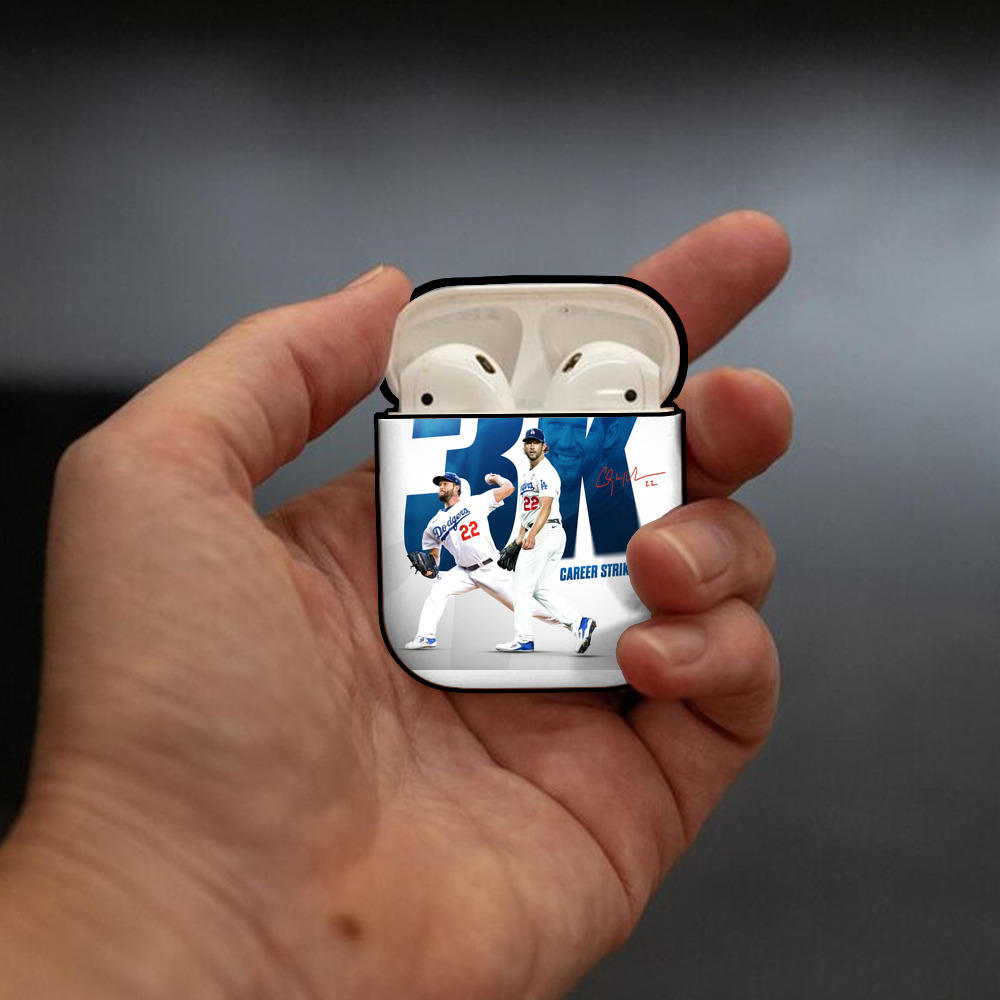 Clayton Kershaw  3K 9 AirPods 2 Case Hard Shell Black, Flexible PC Material, Precise Cutouts, Full Protection, Anti-Fingerprint, Washable, Includes Keychain – Durable & Slim Design