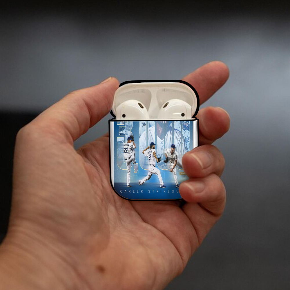 Clayton Kershaw  3K 17 AirPods 2 Case Hard Shell Black, Flexible PC Material, Precise Cutouts, Full Protection, Anti-Fingerprint, Washable, Includes Keychain – Durable & Slim Design