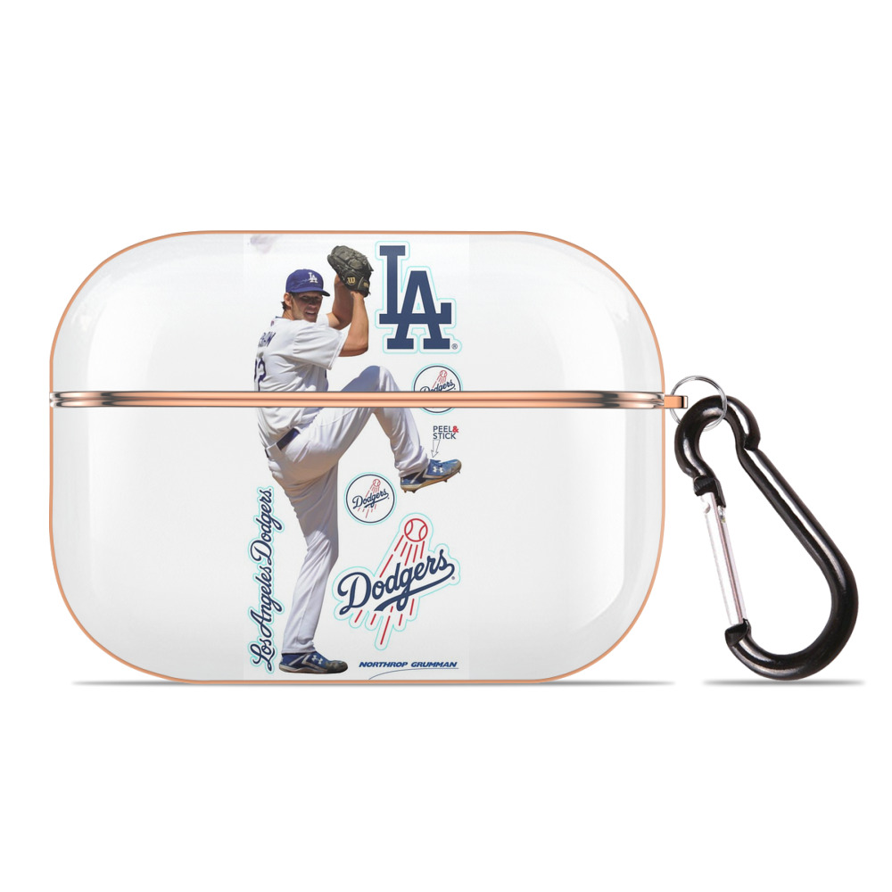 Clayton Kershaw  1 AirPods Pro Protective Case Rose Gold, Flexible PC Material, Precise Fit, Anti-Slip Cover, Full Protection, Fingerprint Resistant, Washable With Keychain