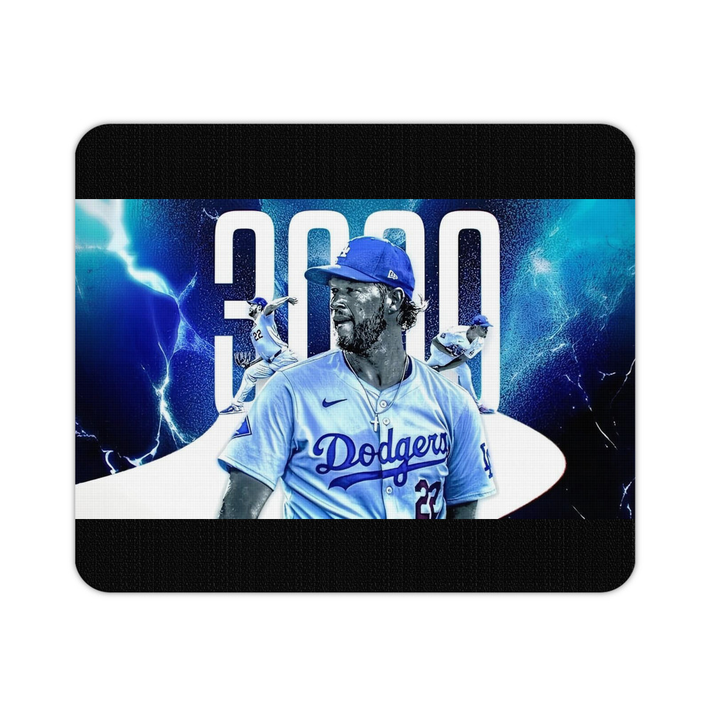 Clayton Kershaw  3K 2 Durable Rubber Mouse Pad With Stitched Edges, Waterproof, Non-Slip Surface, Ultra-Thin Design For Gaming, Office