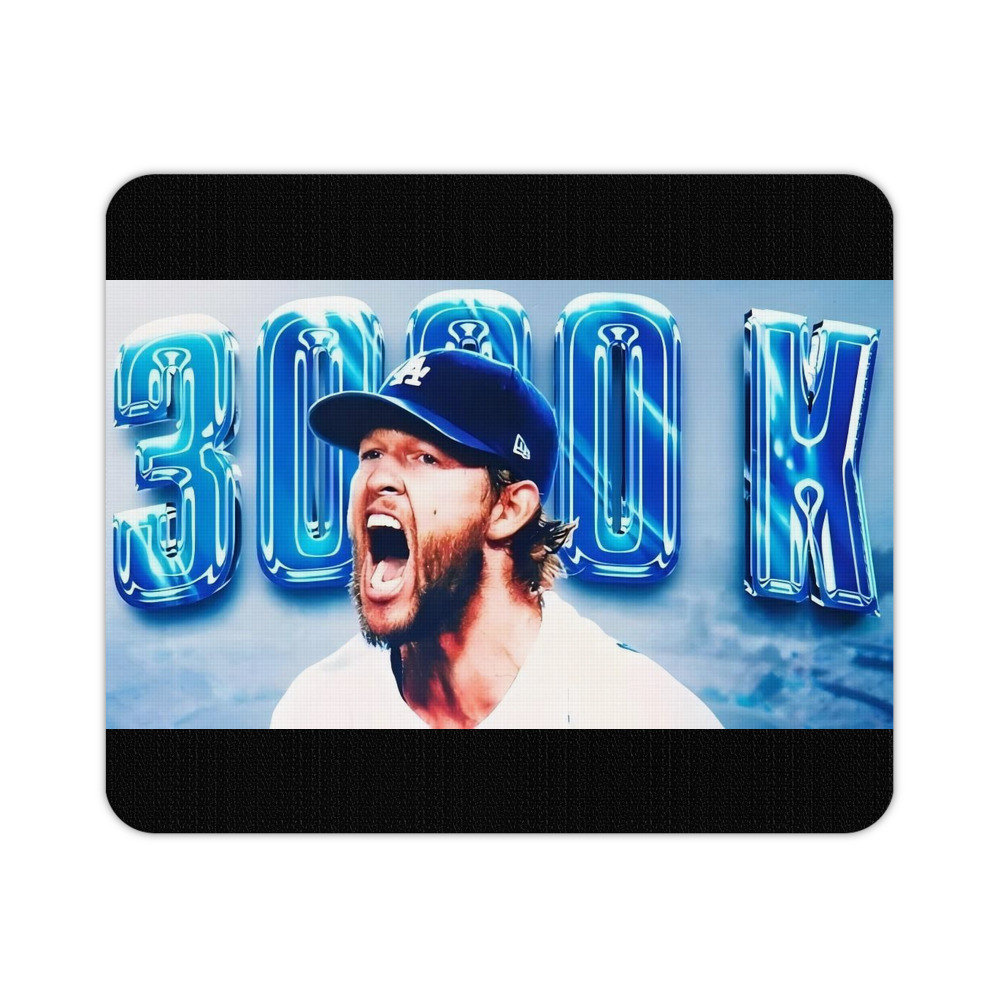 Clayton Kershaw  3K 3 Durable Rubber Mouse Pad With Stitched Edges, Waterproof, Non-Slip Surface, Ultra-Thin Design For Gaming, Office