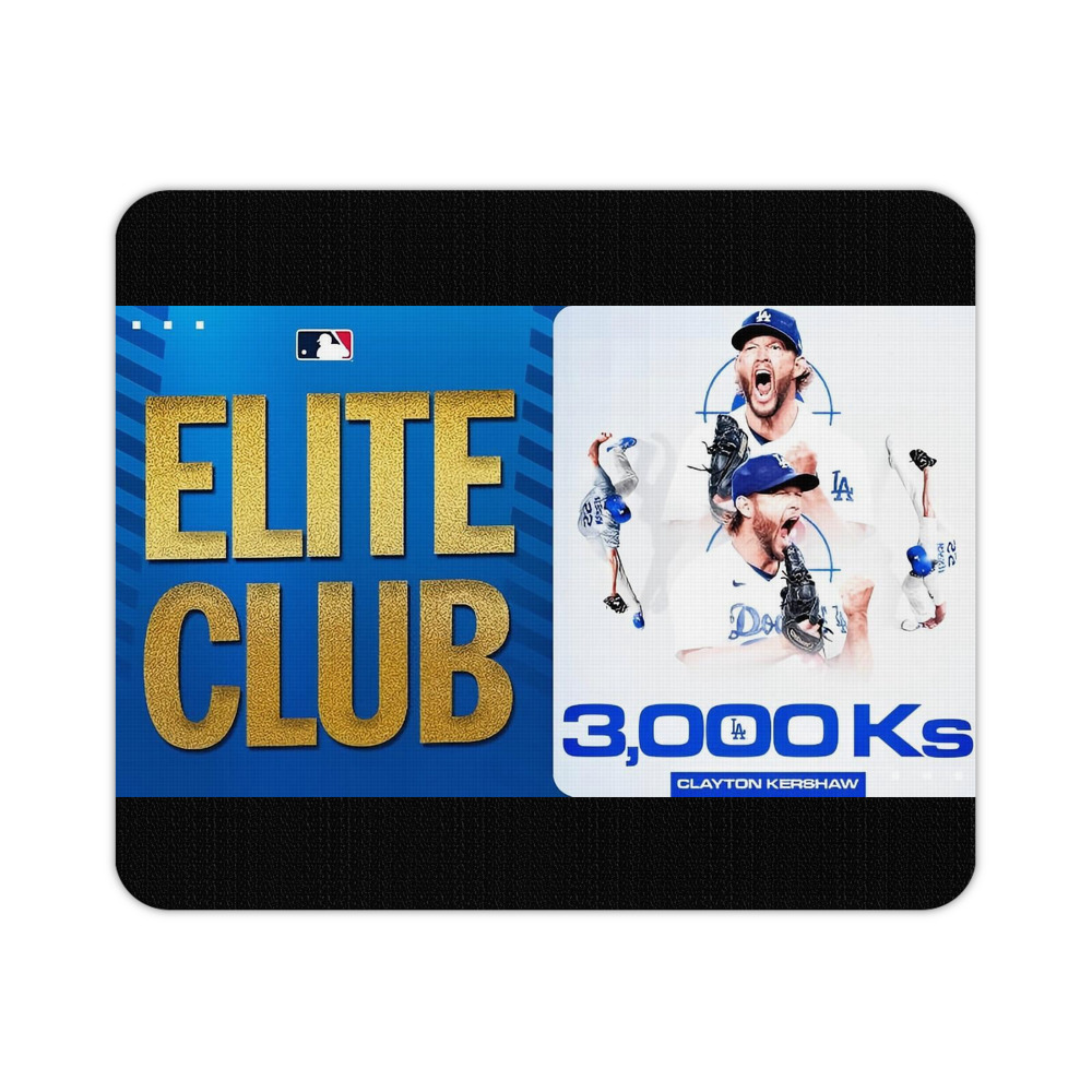 Clayton Kershaw  3K 5 Durable Rubber Mouse Pad With Stitched Edges, Waterproof, Non-Slip Surface, Ultra-Thin Design For Gaming, Office