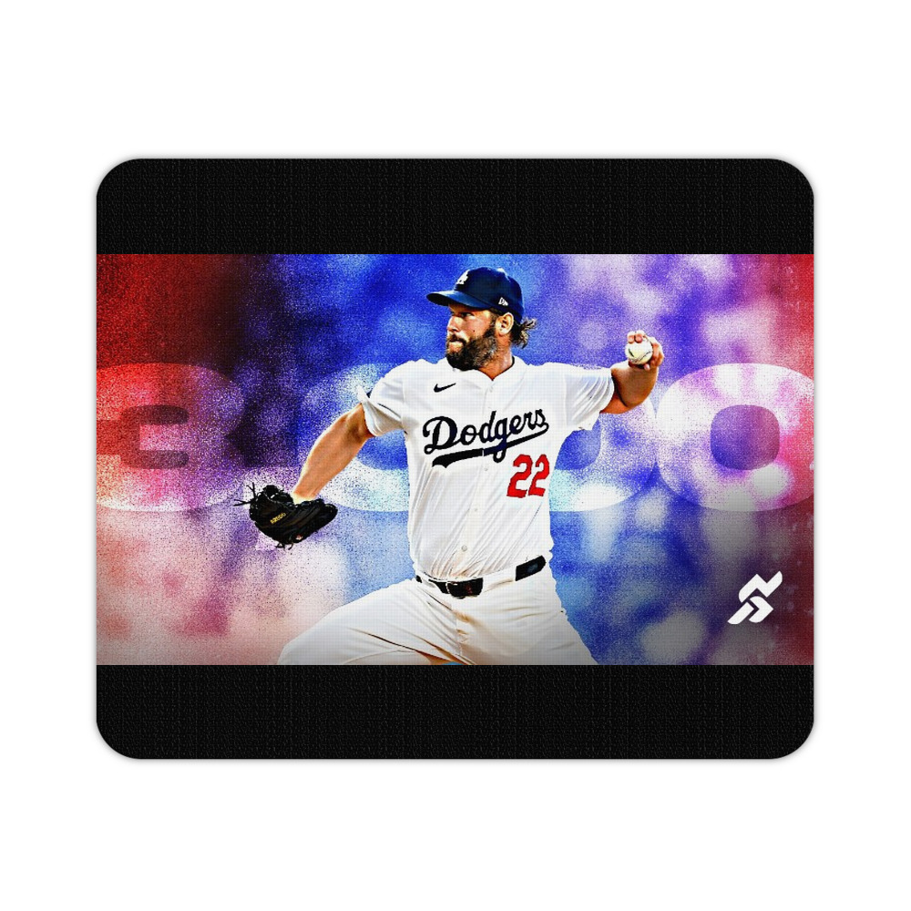 Clayton Kershaw  3K 14 Durable Rubber Mouse Pad With Stitched Edges, Waterproof, Non-Slip Surface, Ultra-Thin Design For Gaming, Office