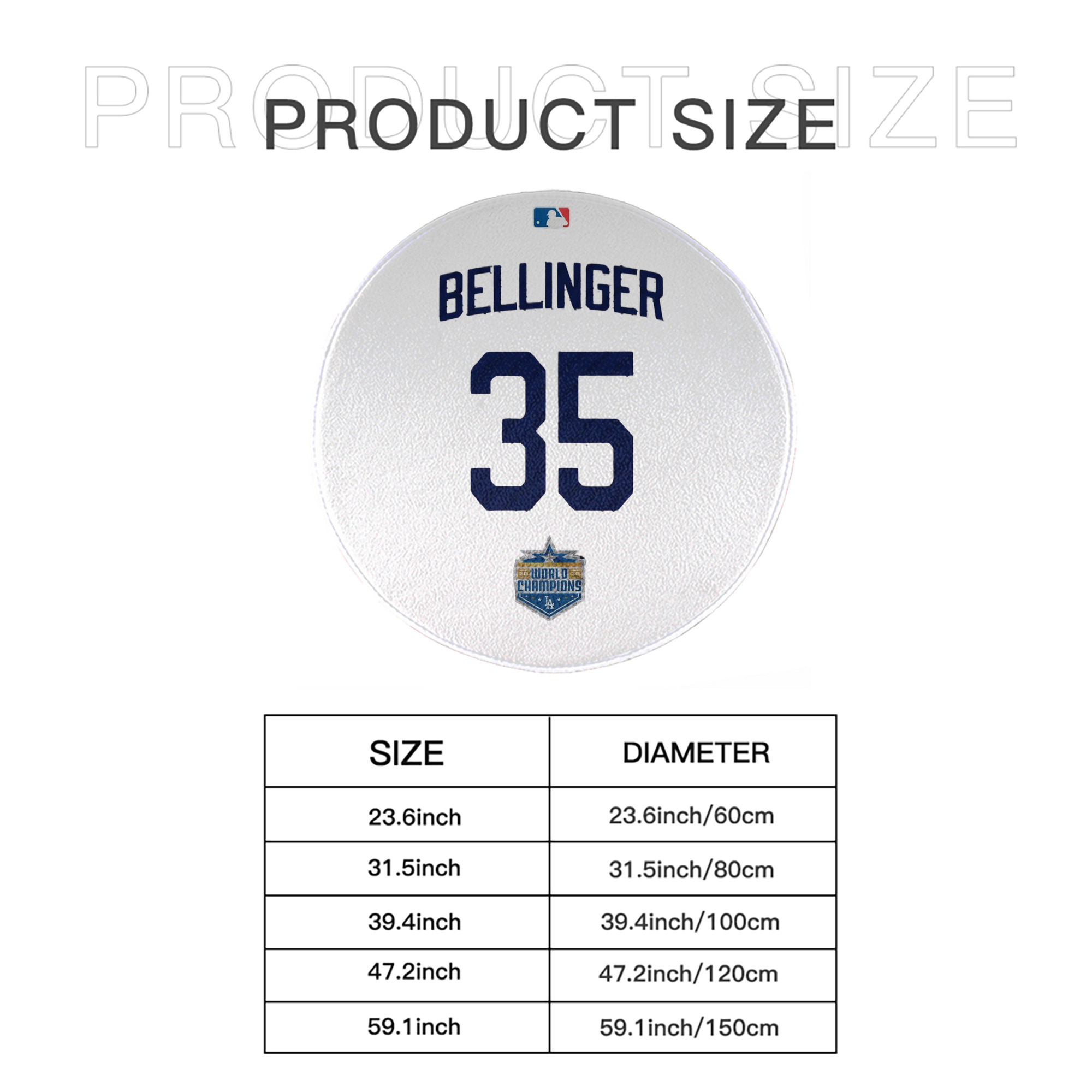 Cody Bellinger 2 Round Floor Mat – Soft Flannel & High-Density Sponge Core – Non-Slip Dot Backing – Durable Stitched Edges – Quick-Dry & Breathable – Perfect For Home, Bathroom & Living Room