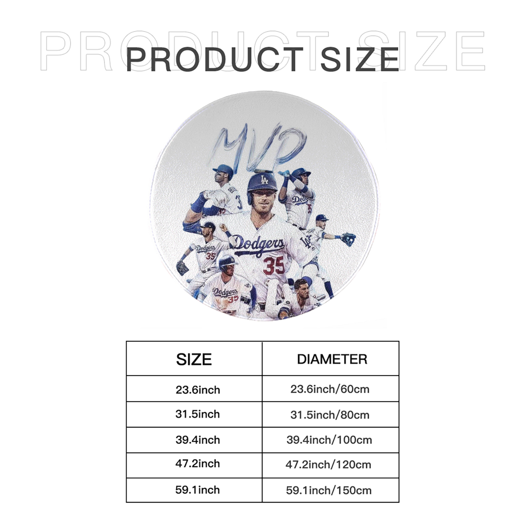 Cody Bellinger 4 Round Floor Mat – Soft Flannel & High-Density Sponge Core – Non-Slip Dot Backing – Durable Stitched Edges – Quick-Dry & Breathable – Perfect For Home, Bathroom & Living Room