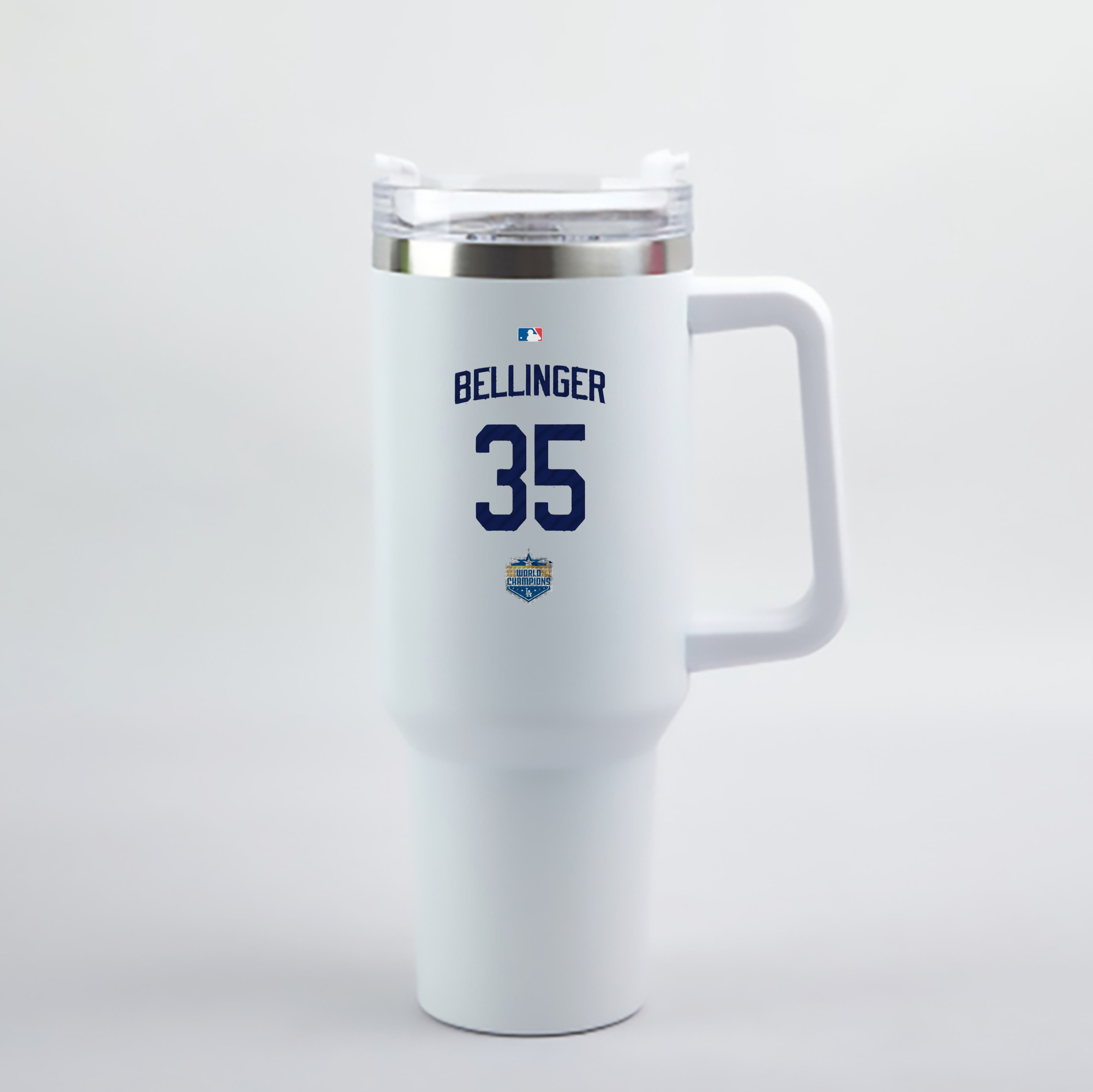 Cody Bellinger 2 40oz Handle Car Cup With Crystal Sticker Design – Durable Stainless Steel Travel Mug With Reusable Straw – Double Wall Insulated