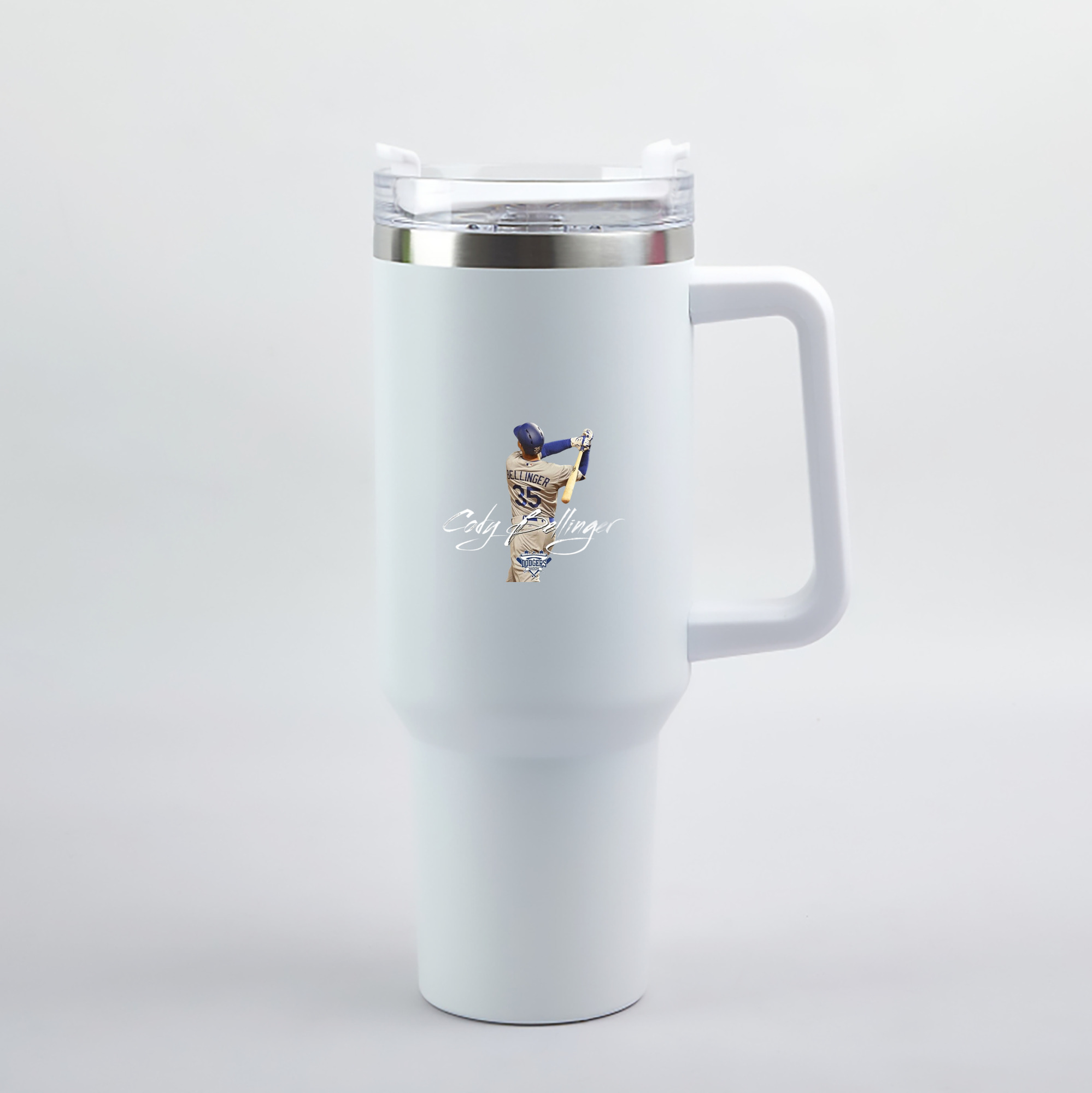 Cody Bellinger 3 40oz Handle Car Tumbler – Durable Stainless Steel Travel Mug With UV Print – Double Wall Insulated, Fits Most Car Cup Holders