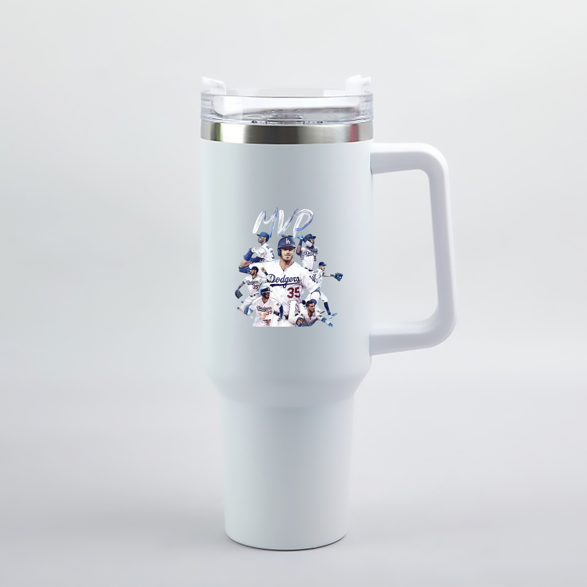 Cody Bellinger 4 40oz Handle Car Tumbler – Durable Stainless Steel Travel Mug With UV Print – Double Wall Insulated, Fits Most Car Cup Holders