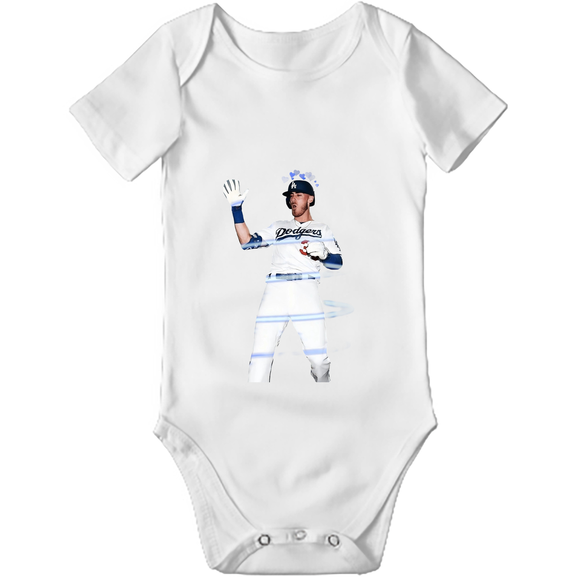 Cody Bellinger 1 Baby Short Sleeve Romper – 100% Cotton Soft & Breathable Digital Print Onesie With Easy Snap Closure And Envelope Shoulder – Comfortable For Daily Wear & Travel
