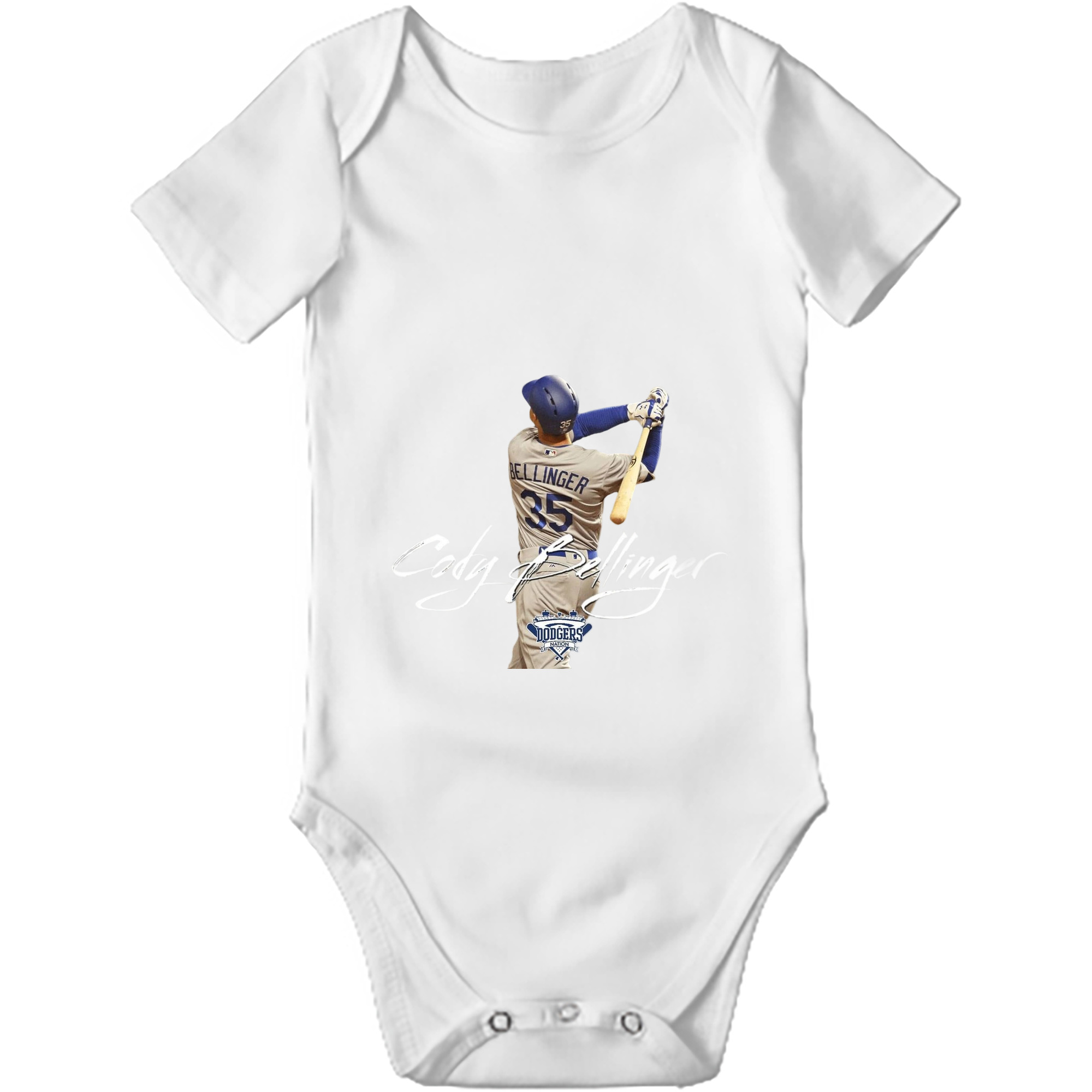 Cody Bellinger 3 Baby Short Sleeve Romper – 100% Cotton Soft & Breathable Digital Print Onesie With Easy Snap Closure And Envelope Shoulder – Comfortable For Daily Wear & Travel