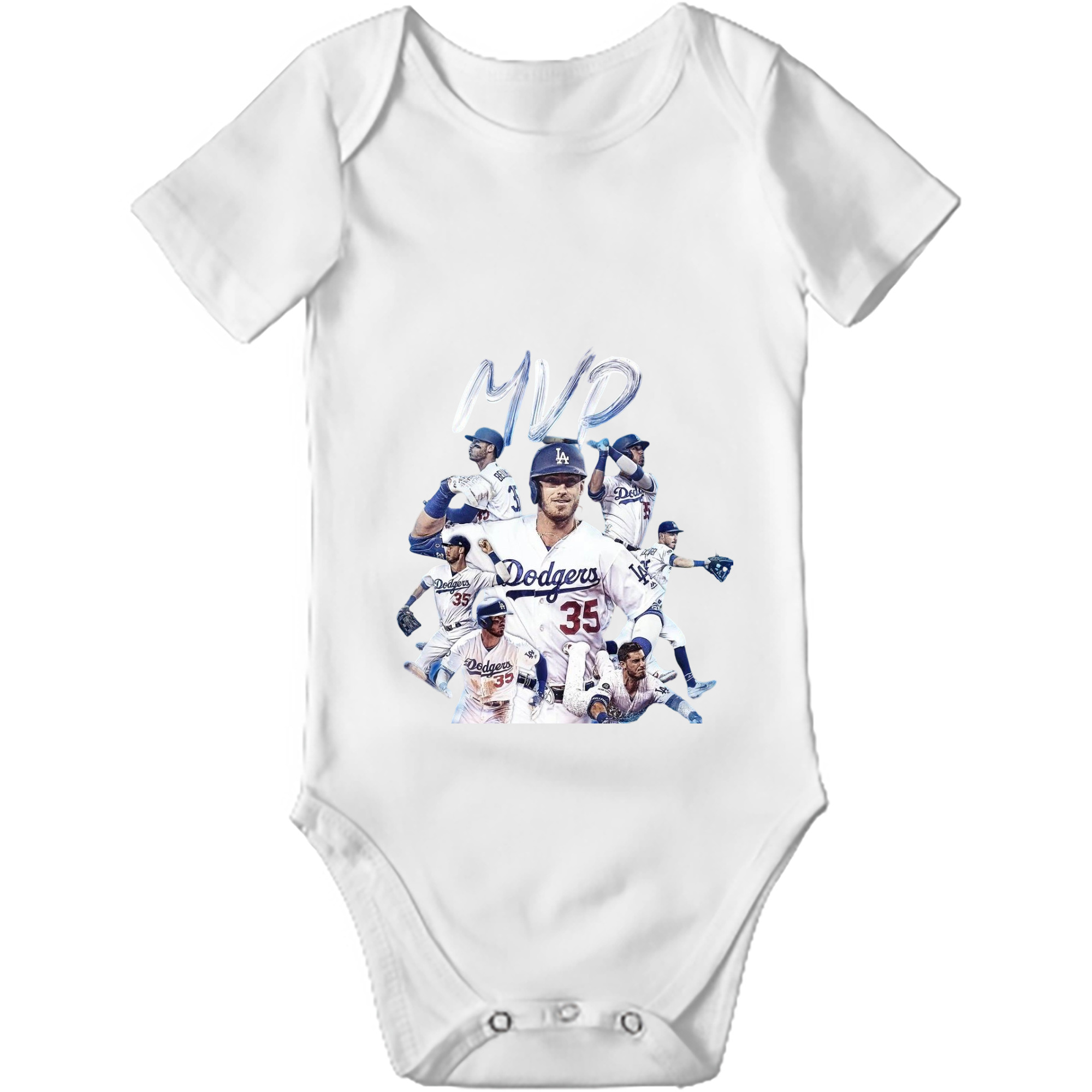 Cody Bellinger 4 Baby Short Sleeve Romper – 100% Cotton Soft & Breathable Digital Print Onesie With Easy Snap Closure And Envelope Shoulder – Comfortable For Daily Wear & Travel