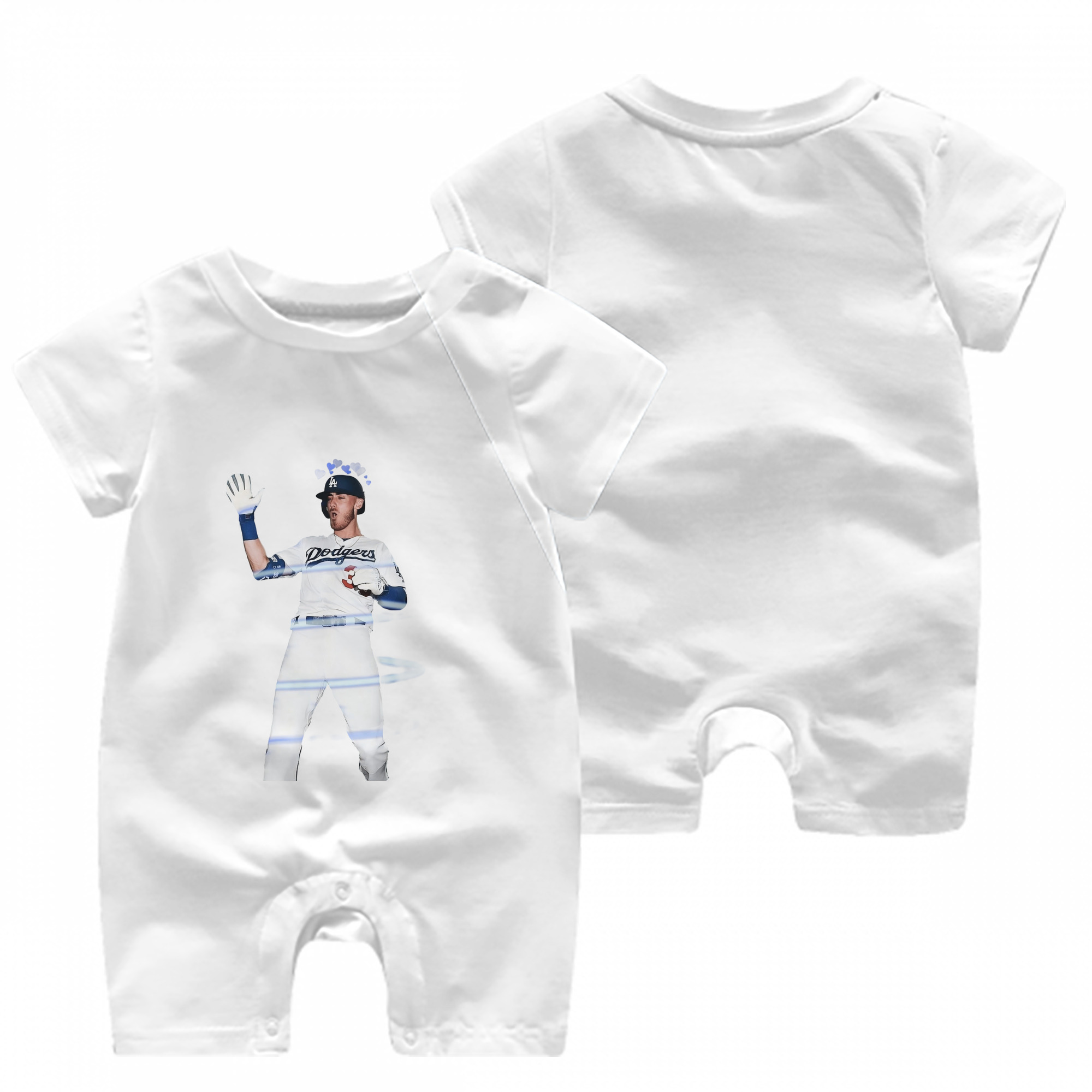 Cody Bellinger 1 Baby Short Sleeve Onesie – 100% Cotton Soft & Breathable Digital Print Romper – Double-Sided Print, Snap Closure For Easy Diaper Changes – Comfortable For Boys & Girls