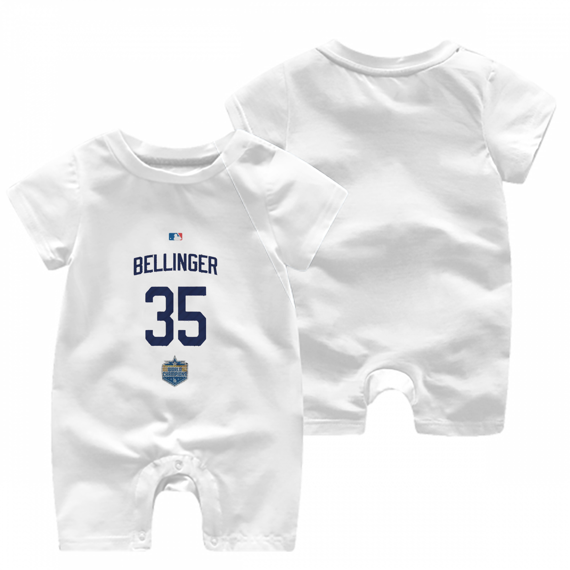 Cody Bellinger 2 Baby Short Sleeve Onesie – 100% Cotton Soft & Breathable Digital Print Romper – Double-Sided Print, Snap Closure For Easy Diaper Changes – Comfortable For Boys & Girls