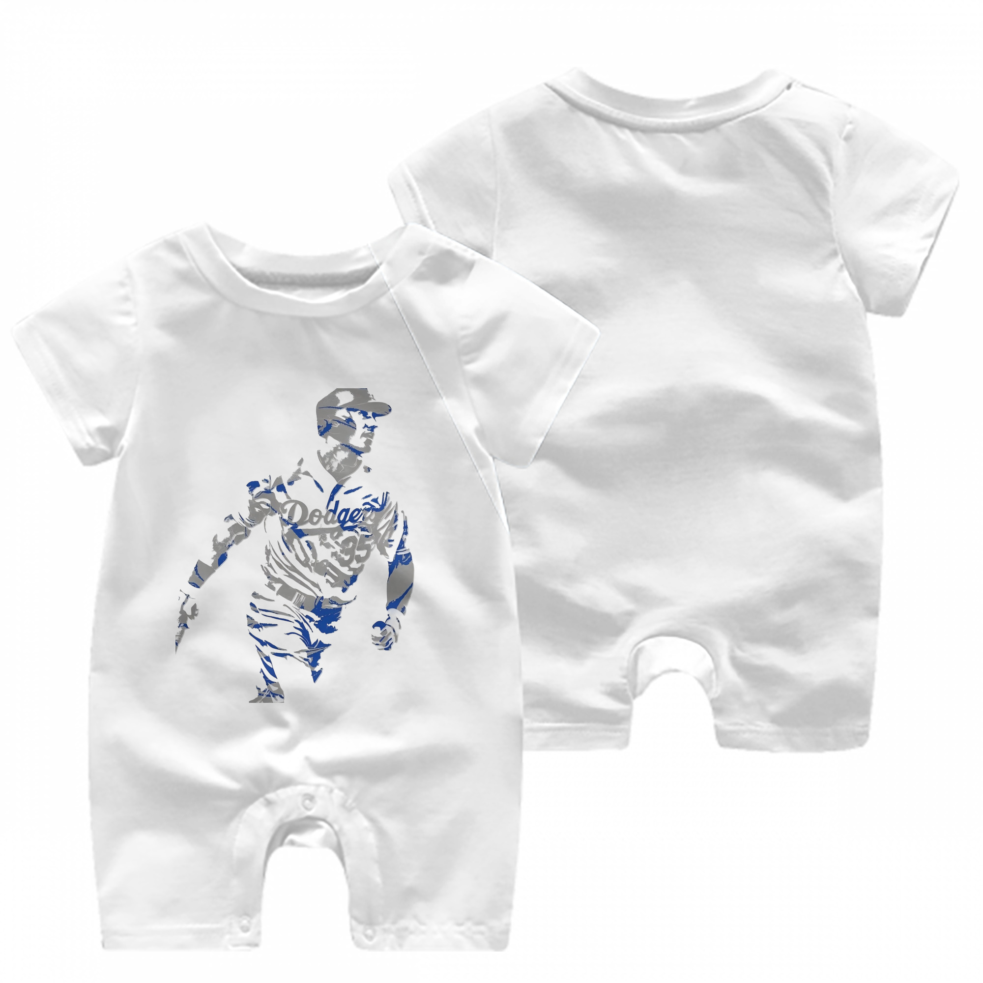 Cody Bellinger 5 Baby Short Sleeve Onesie – 100% Cotton Soft & Breathable Digital Print Romper – Double-Sided Print, Snap Closure For Easy Diaper Changes – Comfortable For Boys & Girls