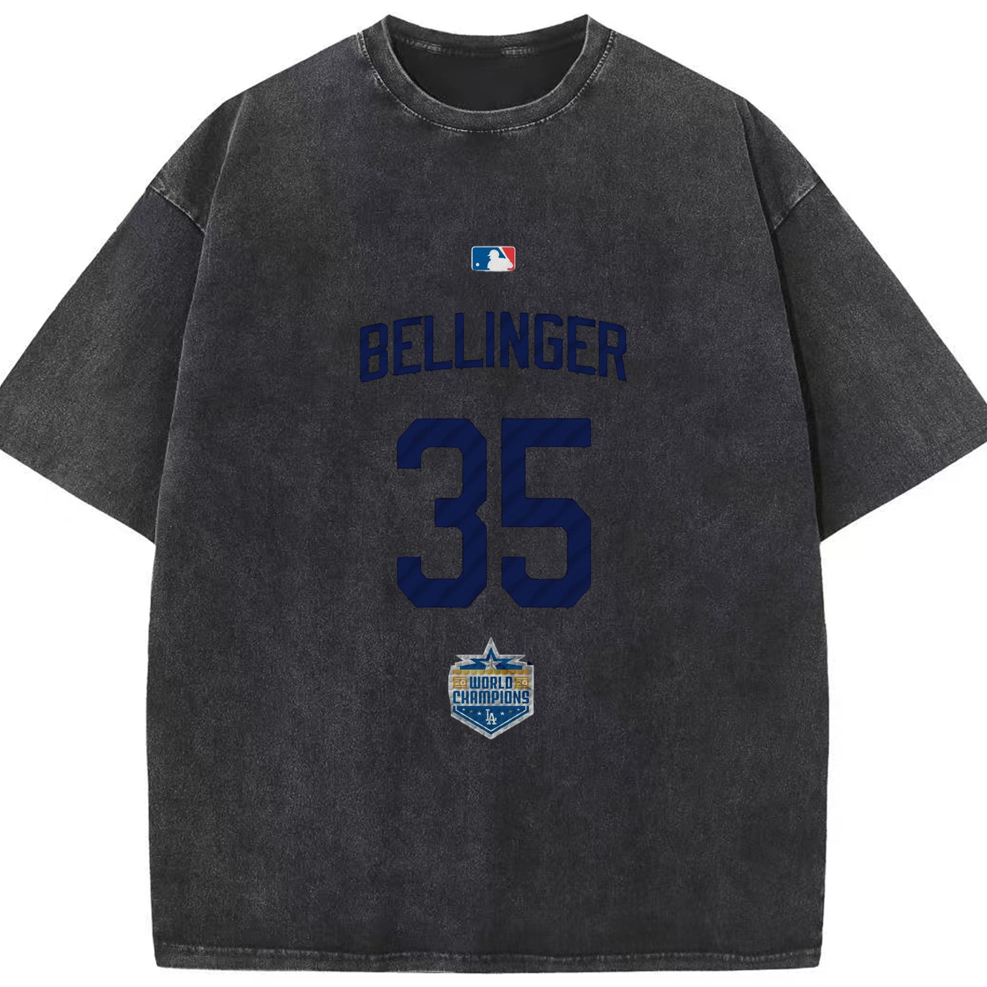 Cody Bellinger 2 Washed Vintage Look 230g Cotton Oversized T-Shirt With Front Heat Transfer Print – Soft, Lightweight, Stylish Fit – Comfortable Casual Wear For Sports & Everyday Use