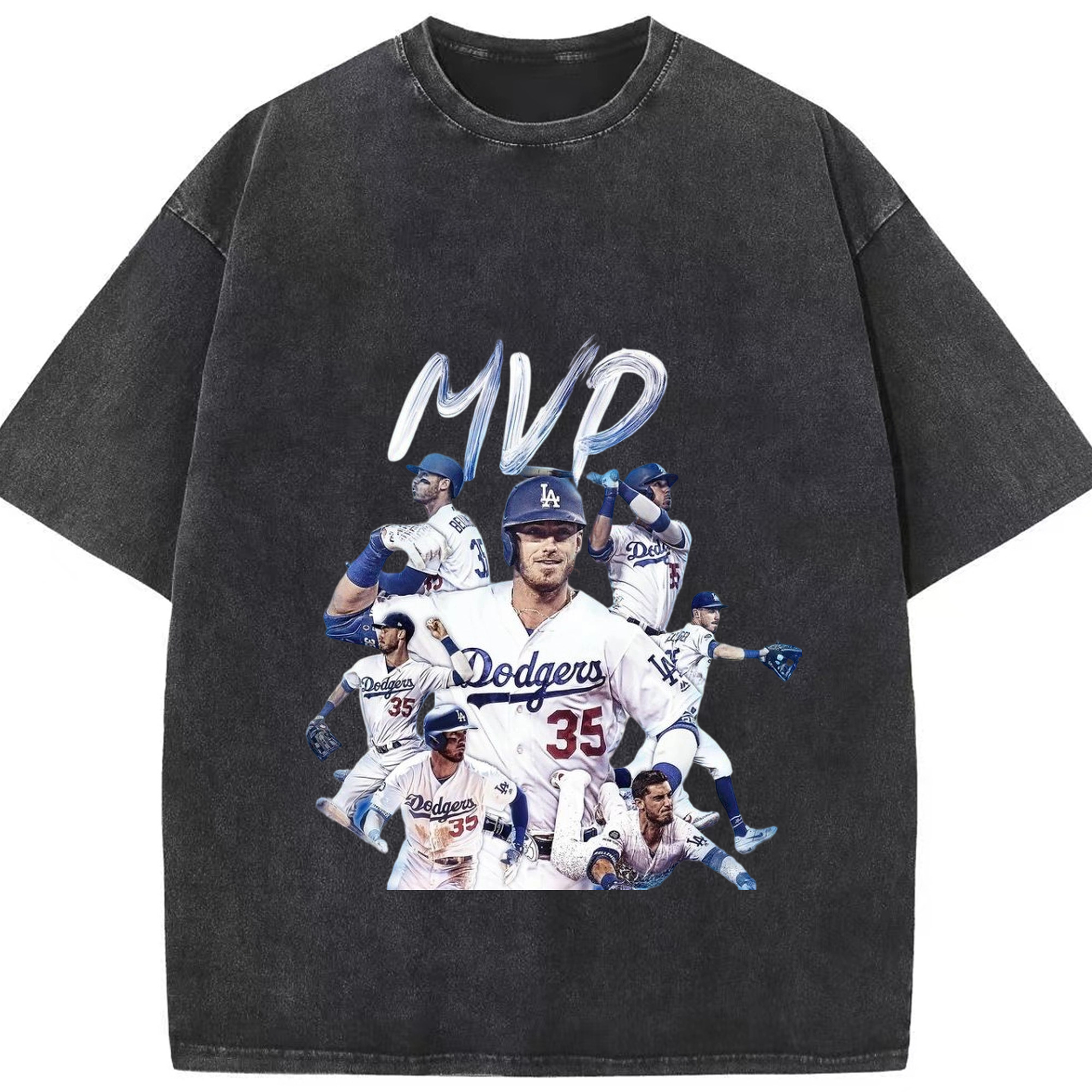 Cody Bellinger 4 Washed Vintage Look 230g Cotton Oversized T-Shirt With Front Heat Transfer Print – Soft, Lightweight, Stylish Fit – Comfortable Casual Wear For Sports & Everyday Use
