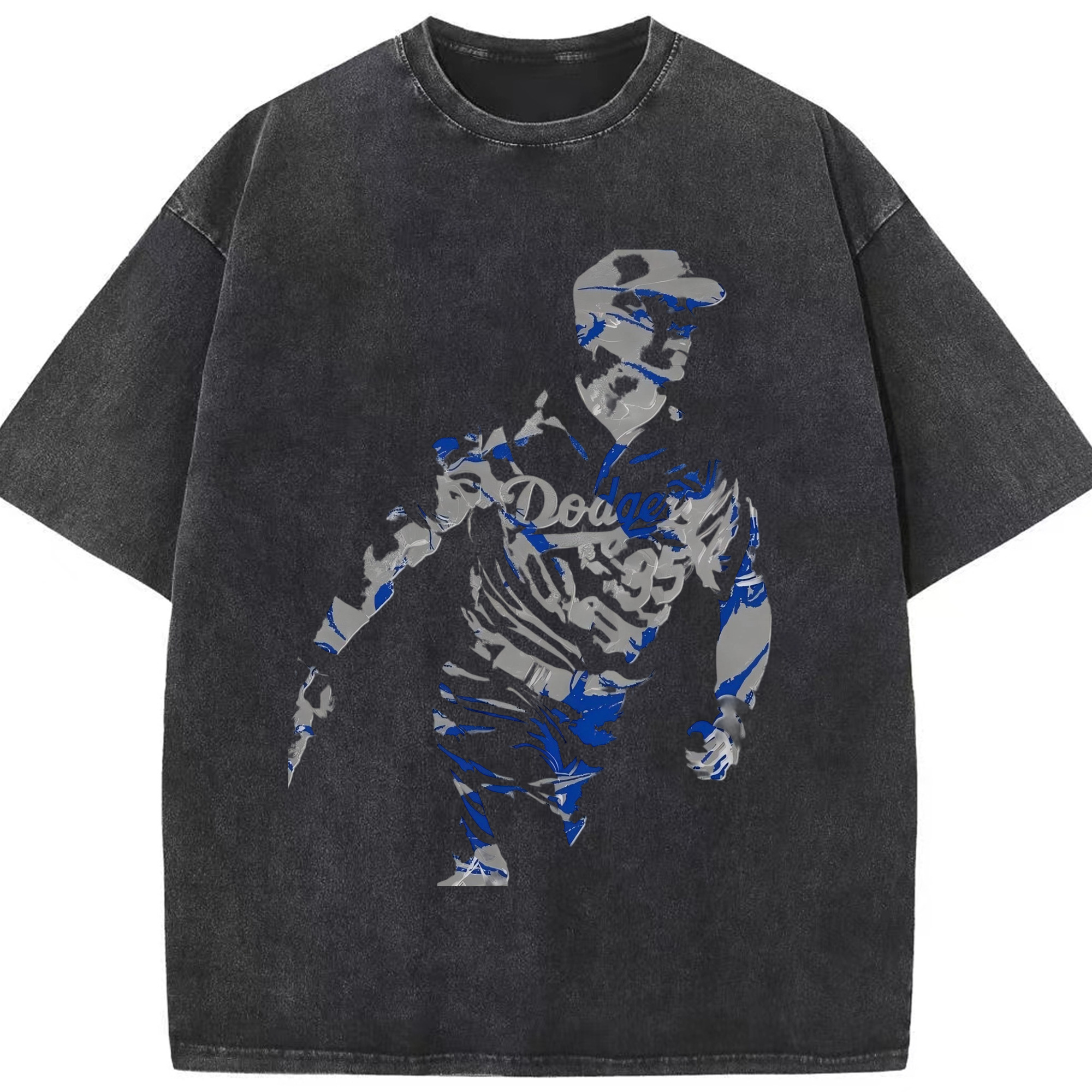 Cody Bellinger 5 Washed Vintage Look 230g Cotton Oversized T-Shirt With Front Heat Transfer Print – Soft, Lightweight, Stylish Fit – Comfortable Casual Wear For Sports & Everyday Use