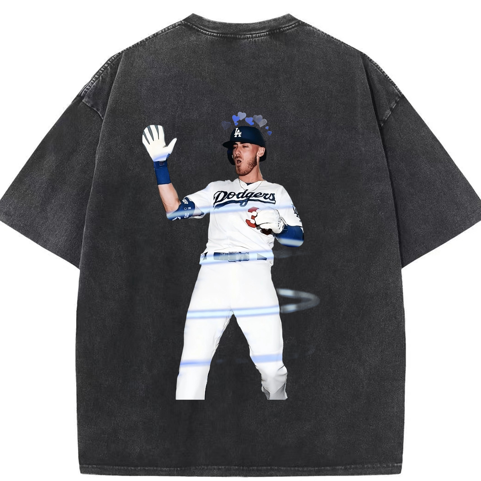 Cody Bellinger 1 Washed Vintage 230g Cotton Oversized T-Shirt With Back Heat Transfer Print – Soft, Lightweight & Stylish – Comfortable Casual Wear For Sports & Everyday Use