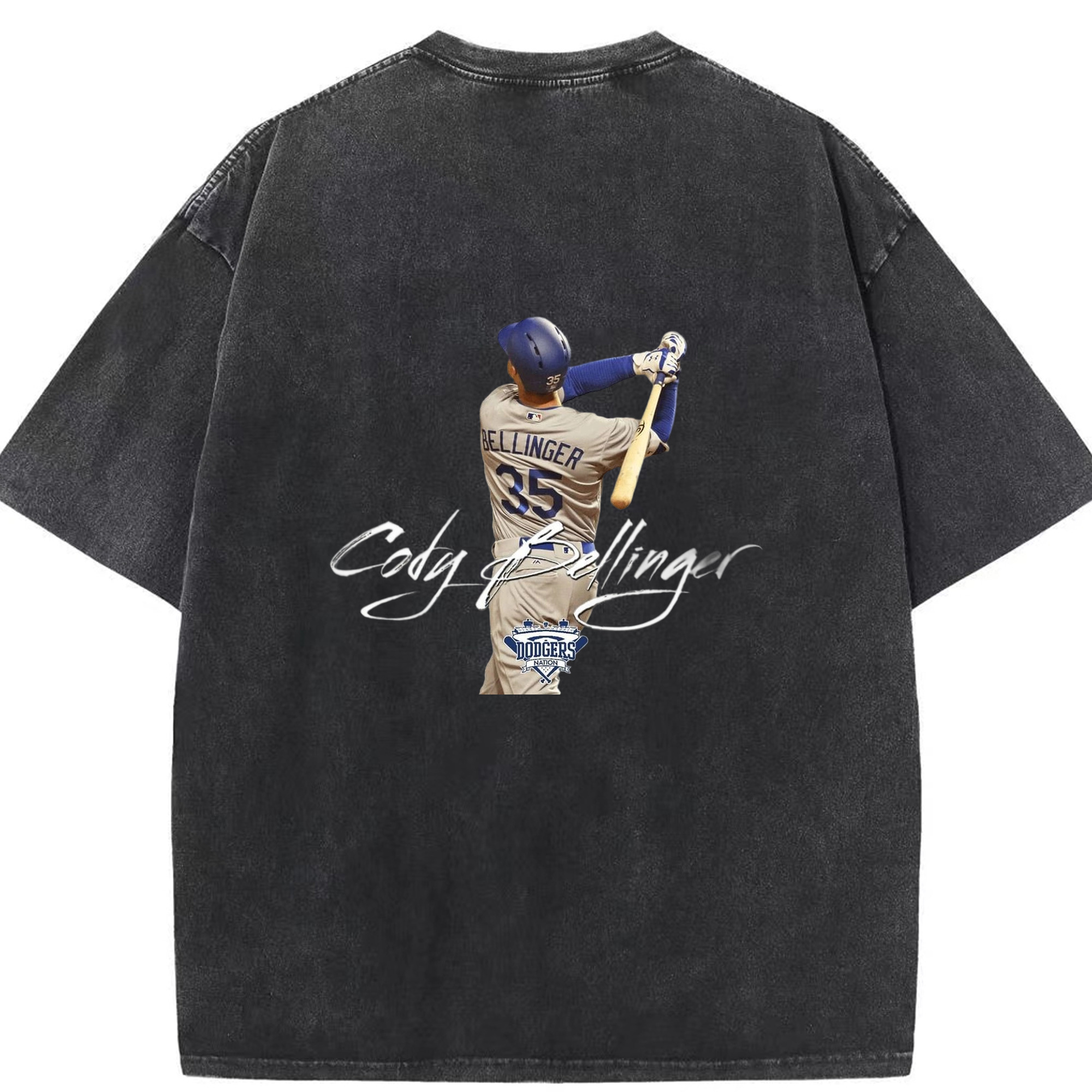 Cody Bellinger 3 Washed Vintage 230g Cotton Oversized T-Shirt With Back Heat Transfer Print – Soft, Lightweight & Stylish – Comfortable Casual Wear For Sports & Everyday Use