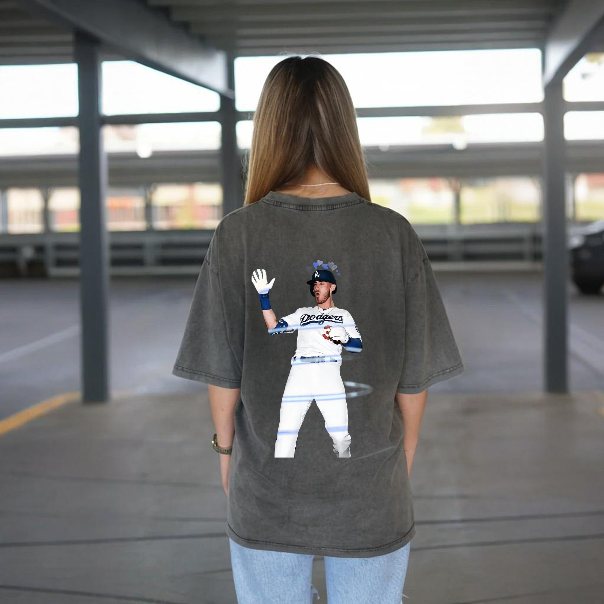 Cody Bellinger 1 Washed Vintage 230g Cotton Oversized T-Shirt With Back Heat Transfer Print – Soft, Lightweight & Stylish – Comfortable Casual Wear For Sports & Everyday Use