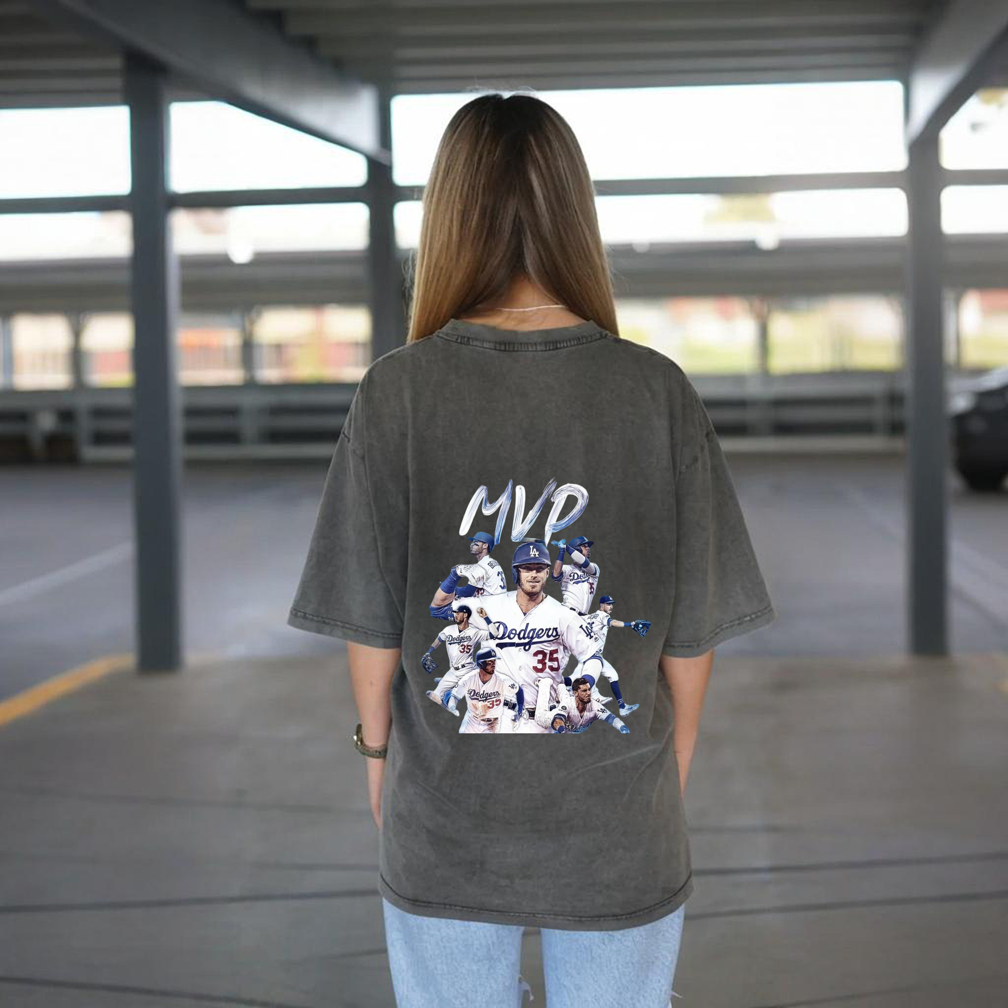 Cody Bellinger 4 Washed Vintage 230g Cotton Oversized T-Shirt With Back Heat Transfer Print – Soft, Lightweight & Stylish – Comfortable Casual Wear For Sports & Everyday Use