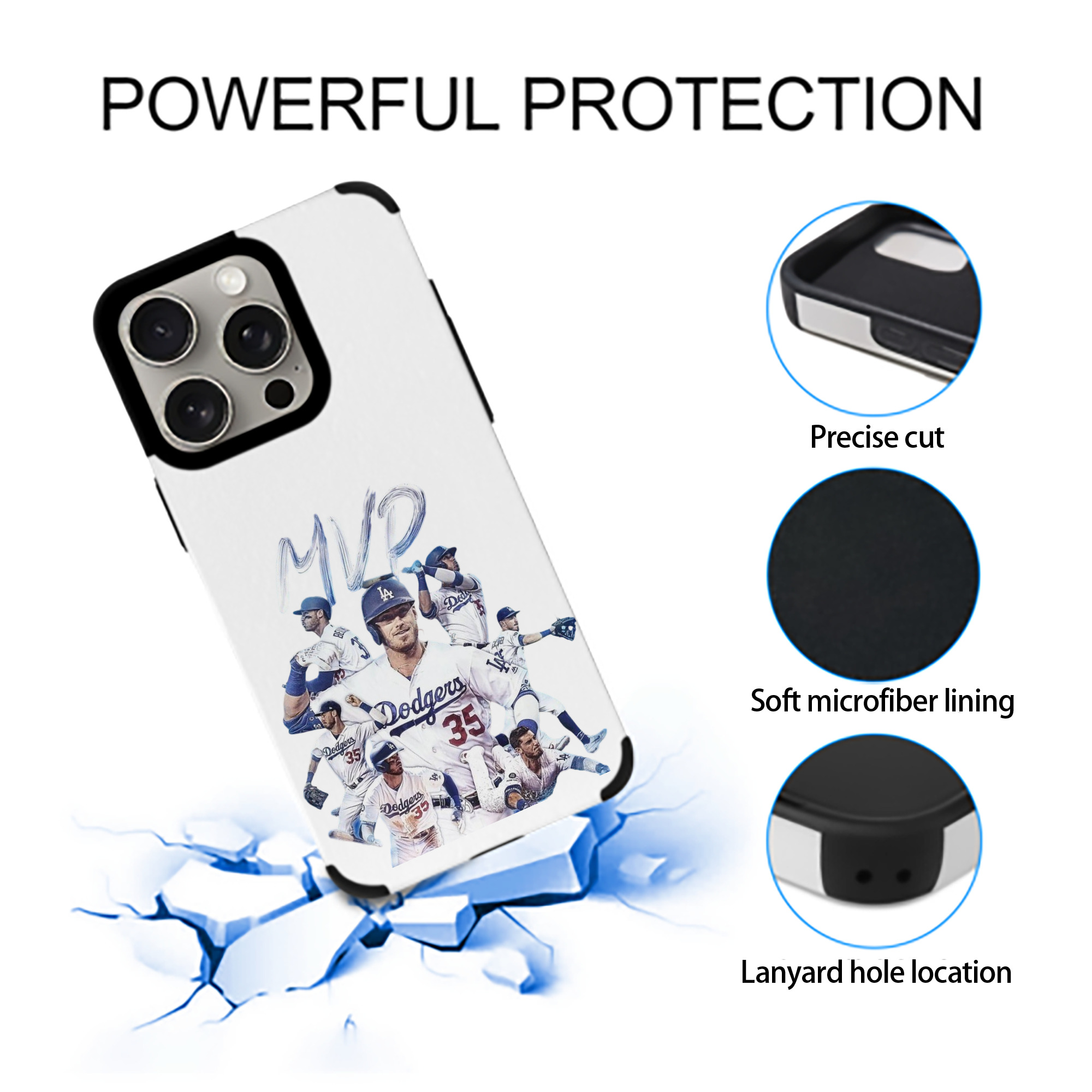 Cody Bellinger 4 IPhone 15 Pro Max PU Leather Case – Soft Lining, 360° Protection – Precise Fit, 3D Buttons, Easy Charging – Anti-Yellowing, Easy To Clean