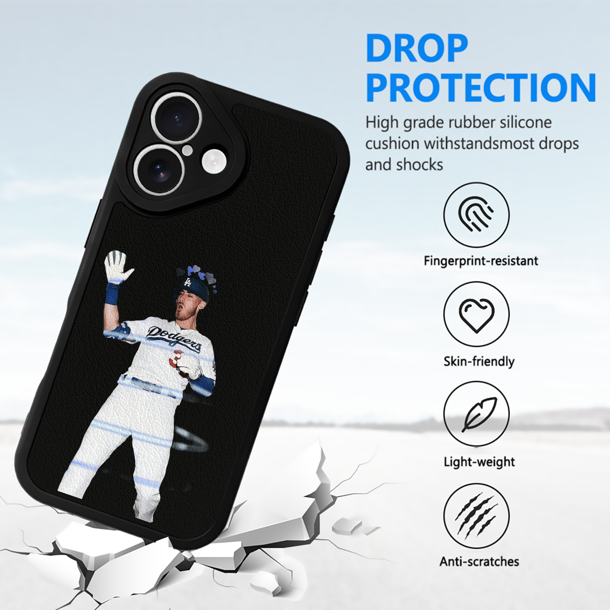 Cody Bellinger 1 IPhone 16 Silicone Leather Case – UV Print, Lambskin Texture – Perfect Fit, Wireless Charging Compatible, Scratch Resistant, Precise Cutouts – Stylish Protection For IPhone 16