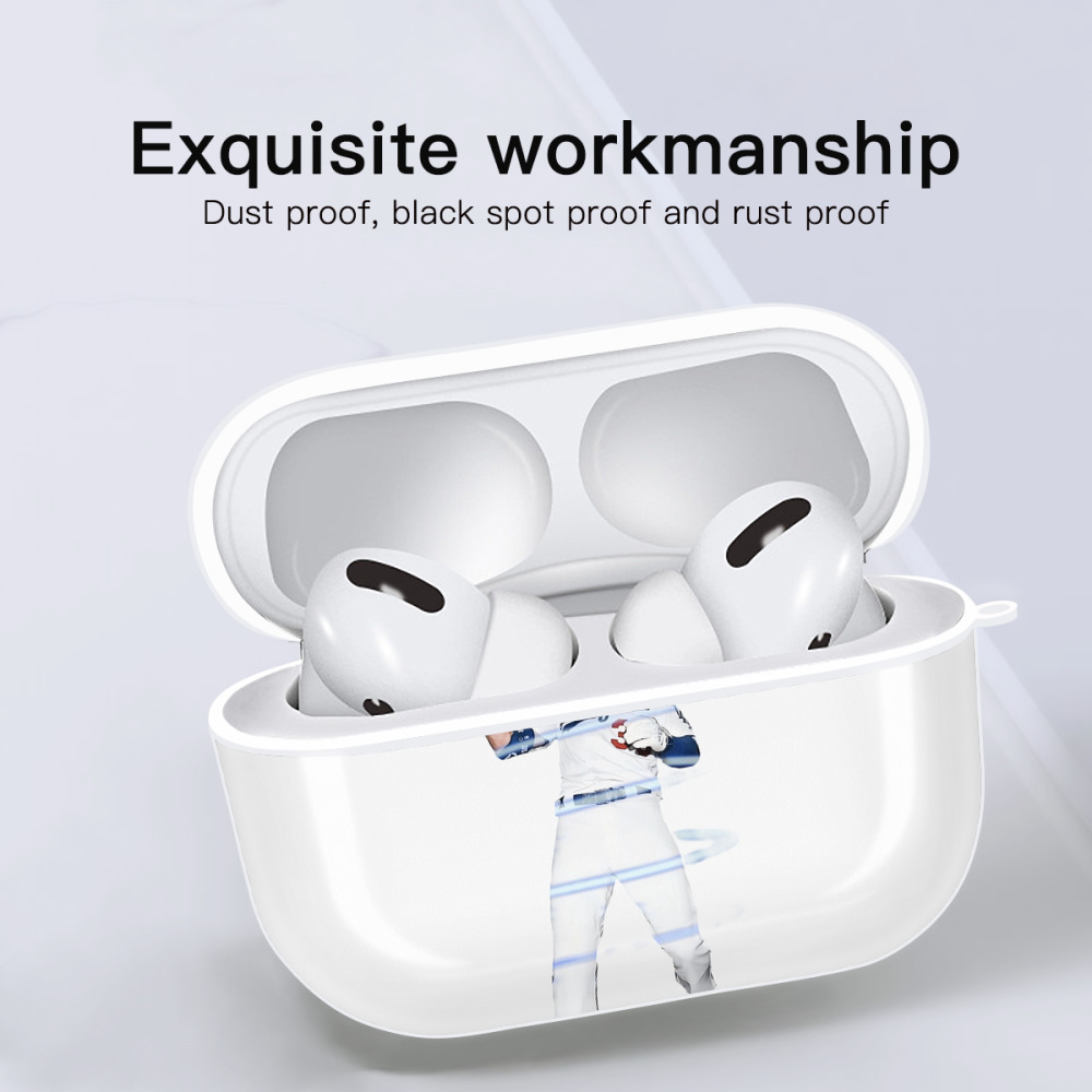 Cody Bellinger 1 AirPods Pro Hard Case White With Keychain, Durable Flexible PC, Precise Cutouts, Anti-Fingerprint, Yellowing & Scratch Resistant, Full Protection, Washable
