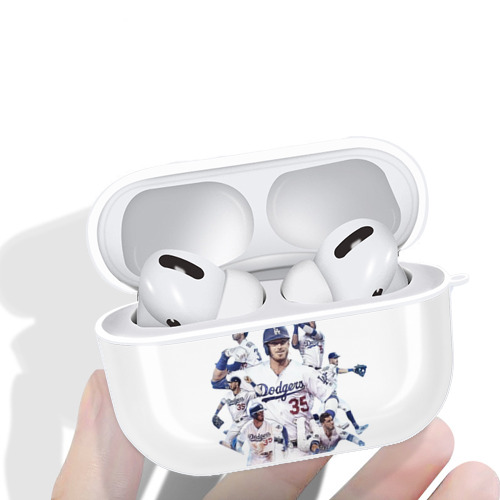 Cody Bellinger 4 AirPods Pro Hard Case White With Keychain, Durable Flexible PC, Precise Cutouts, Anti-Fingerprint, Yellowing & Scratch Resistant, Full Protection, Washable