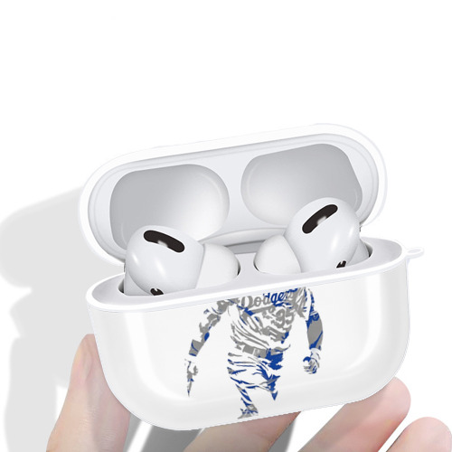 Cody Bellinger 5 AirPods Pro Hard Case White With Keychain, Durable Flexible PC, Precise Cutouts, Anti-Fingerprint, Yellowing & Scratch Resistant, Full Protection, Washable
