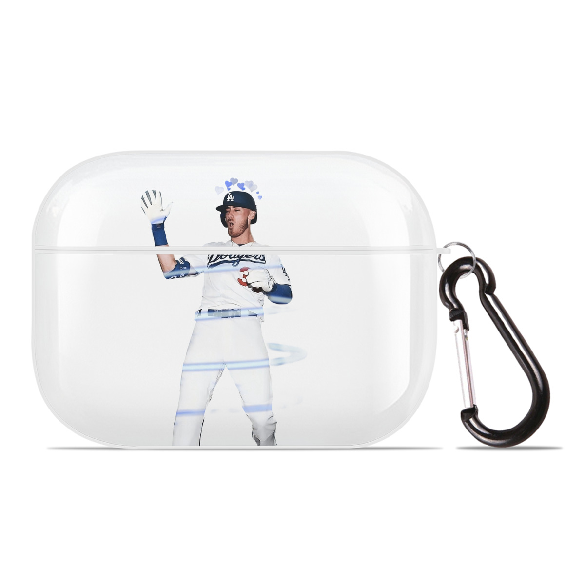 Cody Bellinger 1 AirPods Pro Hard Case White With Keychain, Durable Flexible PC, Precise Cutouts, Anti-Fingerprint, Yellowing & Scratch Resistant, Full Protection, Washable