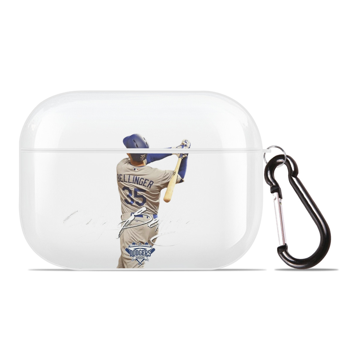 Cody Bellinger 3 AirPods Pro Hard Case White With Keychain, Durable Flexible PC, Precise Cutouts, Anti-Fingerprint, Yellowing & Scratch Resistant, Full Protection, Washable