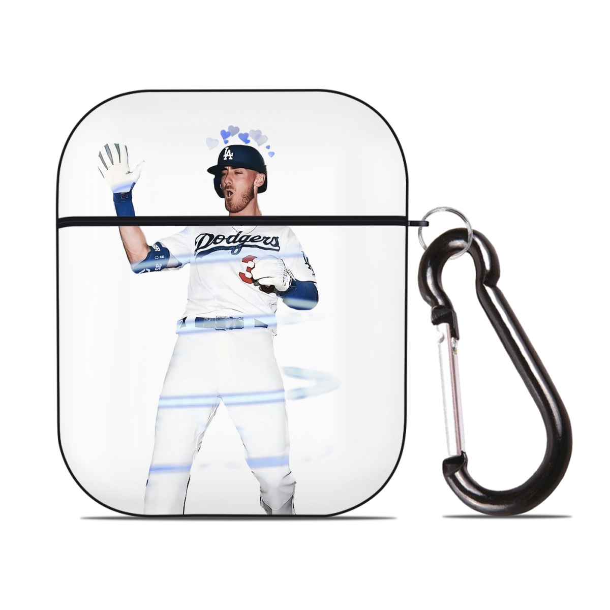 Cody Bellinger 1 AirPods 2 Case Hard Shell Black, Flexible PC Material, Precise Cutouts, Full Protection, Anti-Fingerprint, Washable, Includes Keychain – Durable & Slim Design