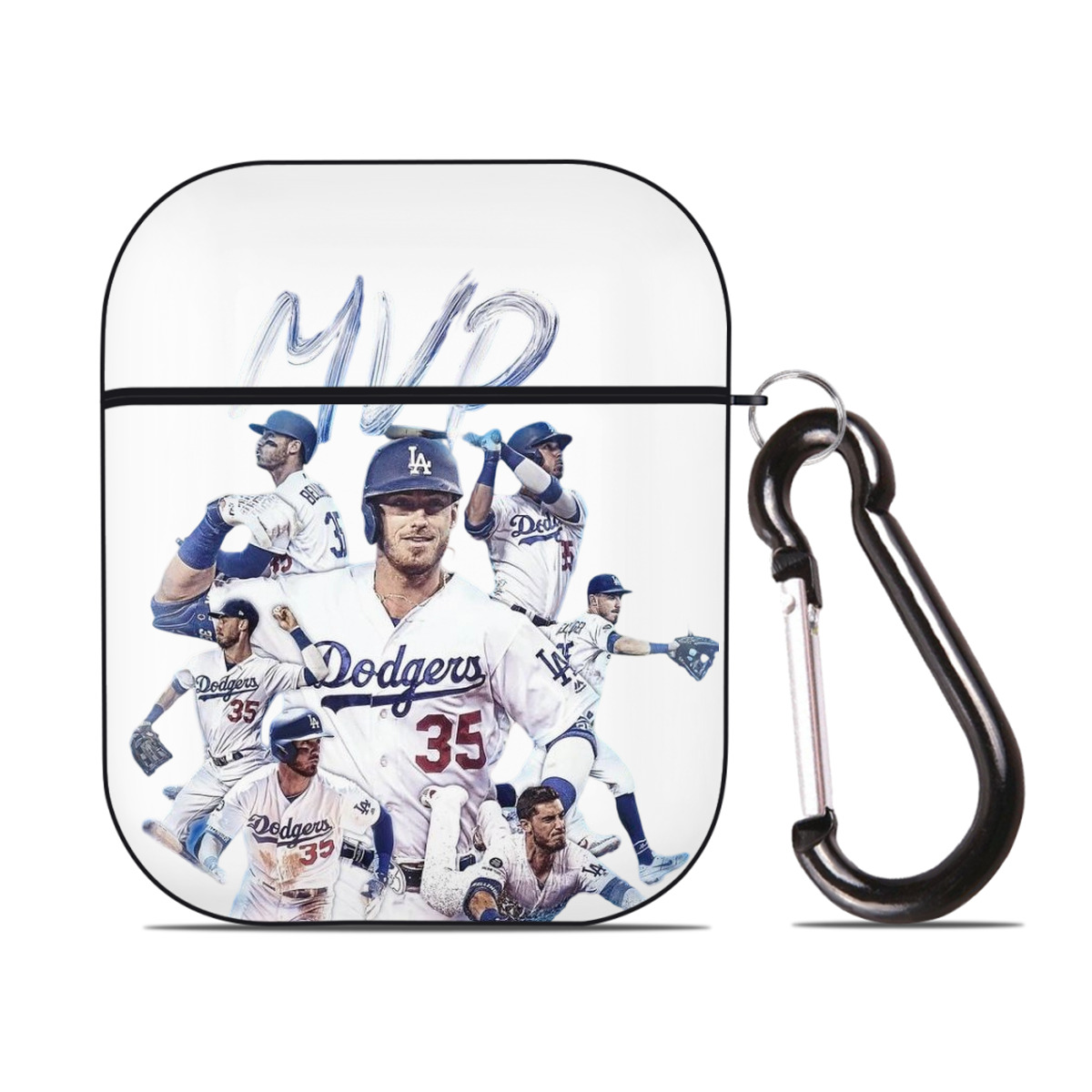 Cody Bellinger 4 AirPods 2 Case Hard Shell Black, Flexible PC Material, Precise Cutouts, Full Protection, Anti-Fingerprint, Washable, Includes Keychain – Durable & Slim Design