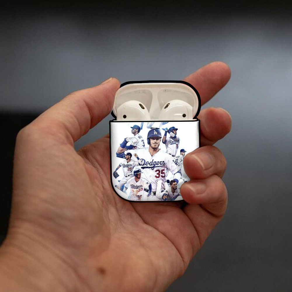 Cody Bellinger 4 AirPods 2 Case Hard Shell Black, Flexible PC Material, Precise Cutouts, Full Protection, Anti-Fingerprint, Washable, Includes Keychain – Durable & Slim Design