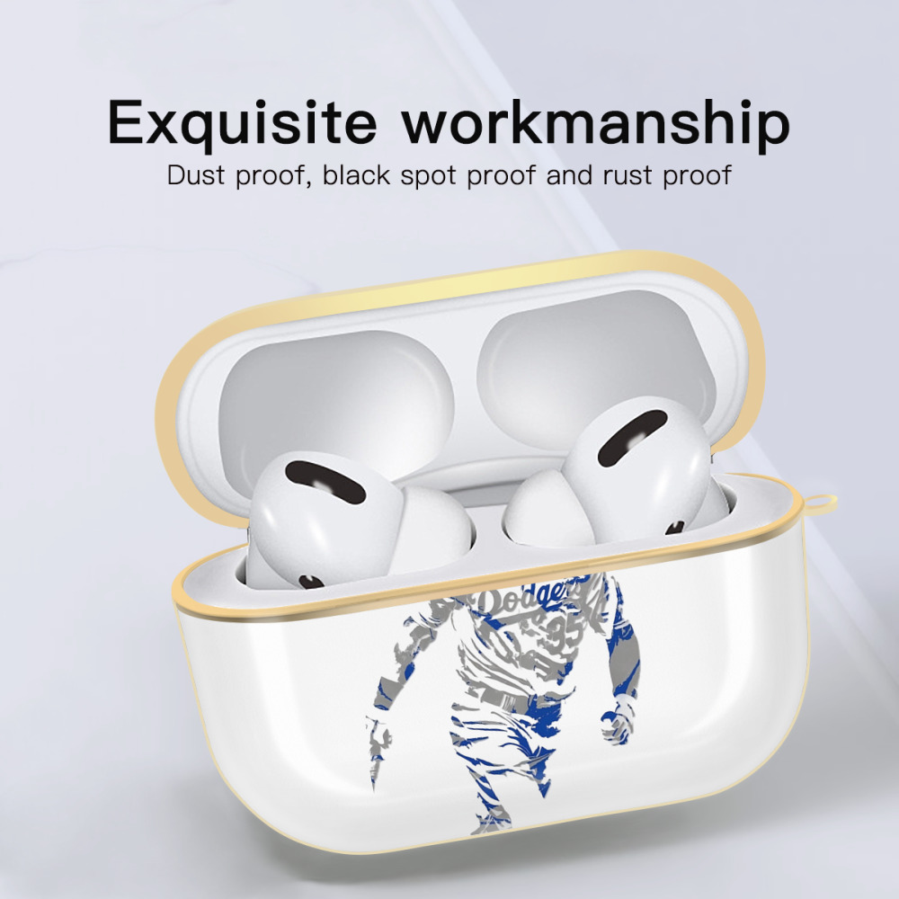 Cody Bellinger 5 Luxury Gold AirPods Pro Case With Keychain, Flexible PC Material, Full Protection, Precise Cutouts, Anti-Fingerprint, Washable, Durable Design