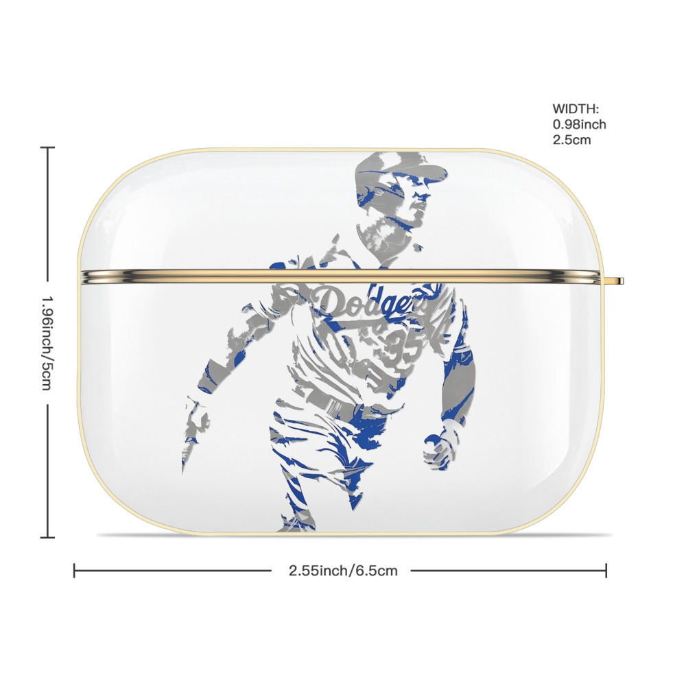 Cody Bellinger 5 Luxury Gold AirPods Pro Case With Keychain, Flexible PC Material, Full Protection, Precise Cutouts, Anti-Fingerprint, Washable, Durable Design