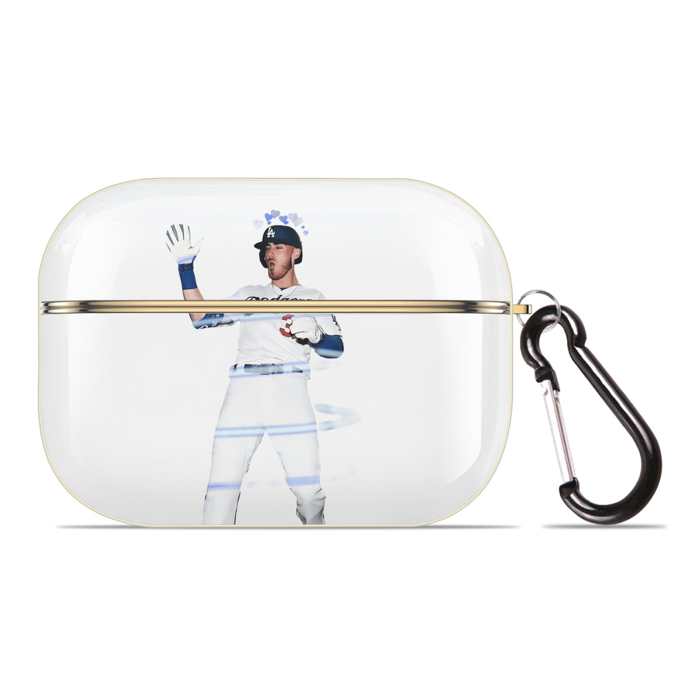 Cody Bellinger 1 Luxury Gold AirPods Pro Case With Keychain, Flexible PC Material, Full Protection, Precise Cutouts, Anti-Fingerprint, Washable, Durable Design
