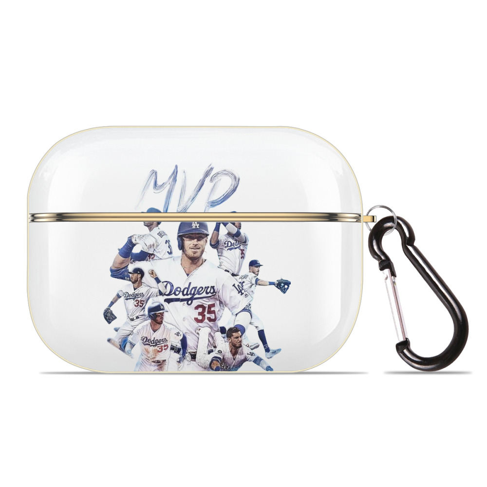 Cody Bellinger 4 Luxury Gold AirPods Pro Case With Keychain, Flexible PC Material, Full Protection, Precise Cutouts, Anti-Fingerprint, Washable, Durable Design